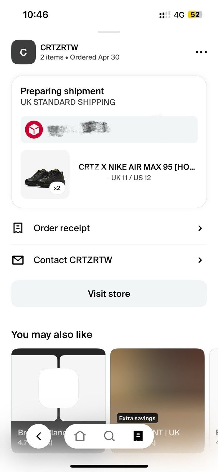 Corteiz × Nike Corteiz airmax 95 Honey blacks US12/UK11 Size US 12 / EU 45 - 7 Thumbnail