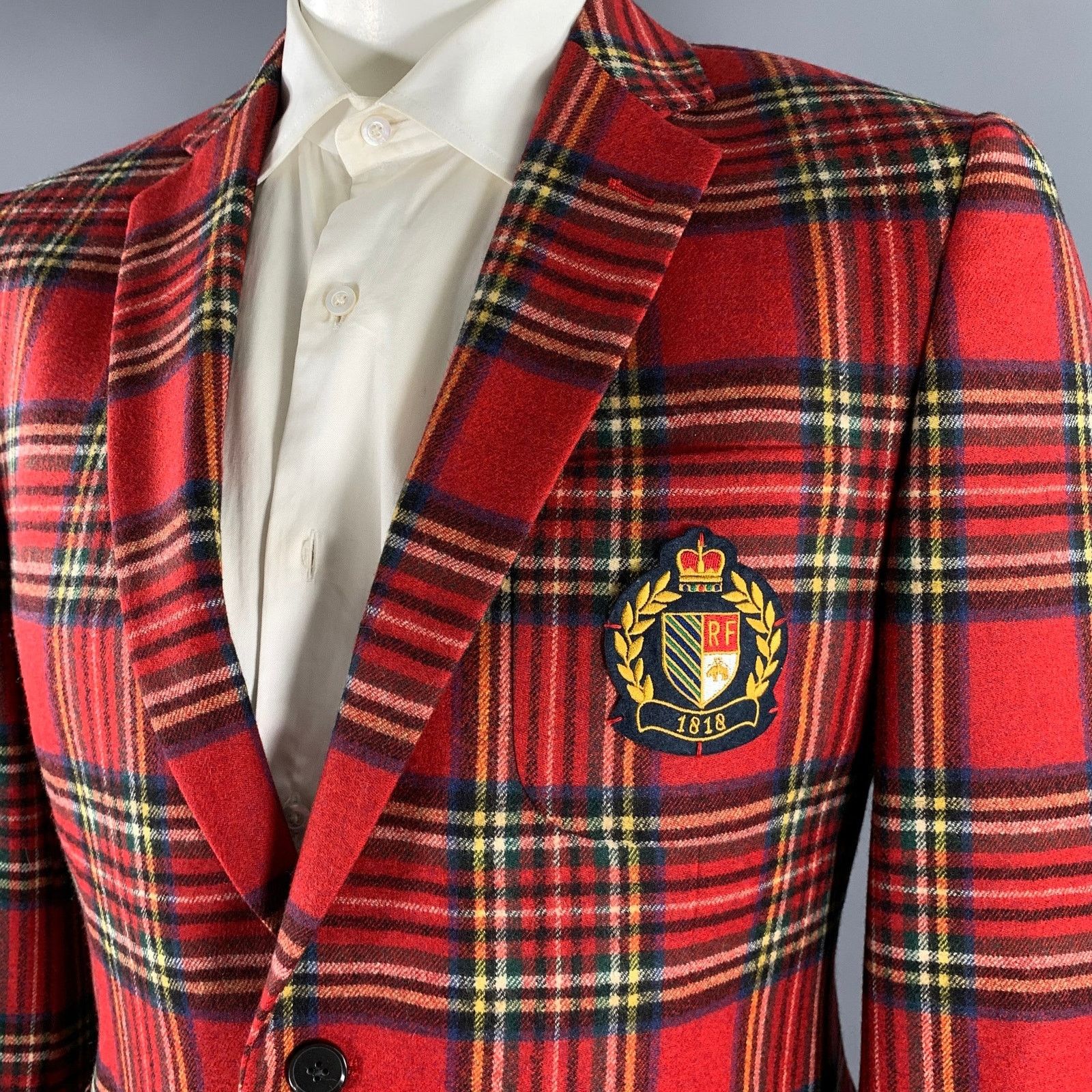 Brooks Brothers BROOKS BROTHERS Size 42 Red Tartan Wool Blend Sport Coat Size 42R - 2 Thumbnail