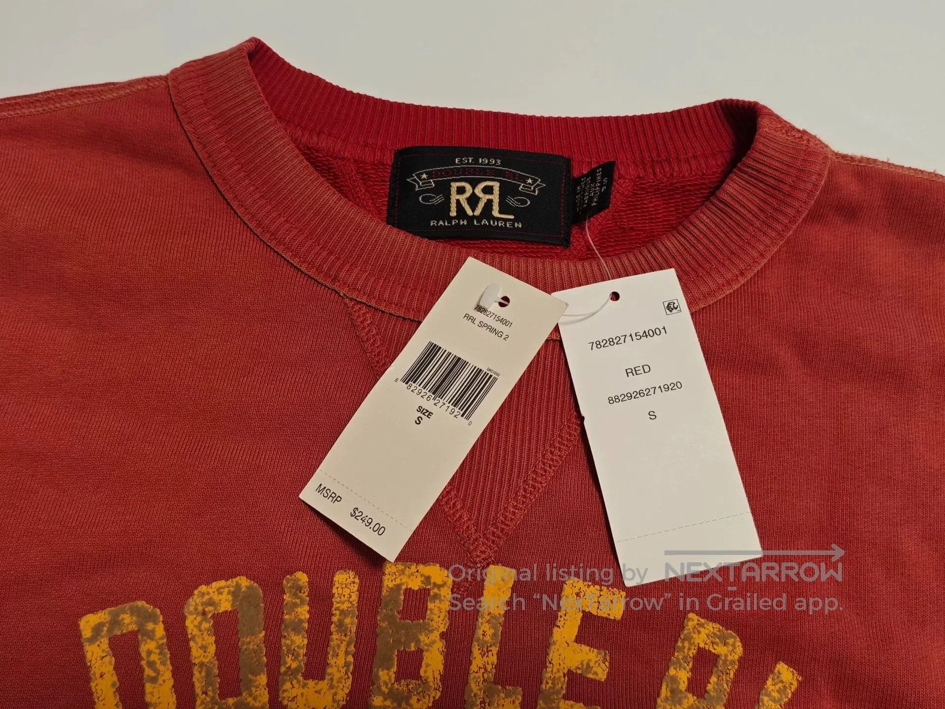 RRL Ralph Lauren ralph lauren rrl vintage red sweatshirt. Size US S / EU 44-46 / 1 - 3 Thumbnail