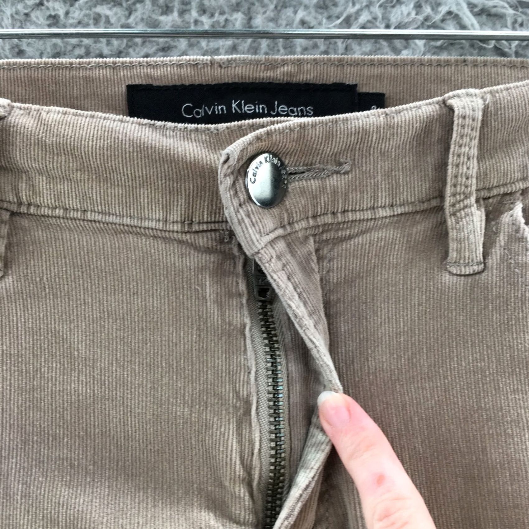 Calvin Klein Calvin Klein Corduroy Straight Pants Womens 8x30 Beige Mid Rise Casual Size 30" / US 8 / IT 44 - 3 Thumbnail