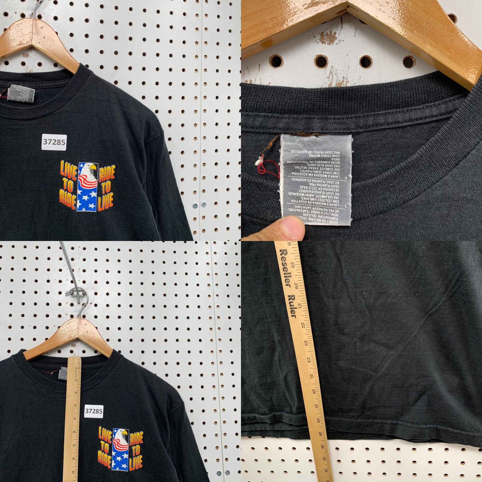 Vintage VINTAGE Live To Ride Motorcycle Shirt Mens Large Black American Heritage USA Size US L / EU 52-54 / 3 - 8 Thumbnail