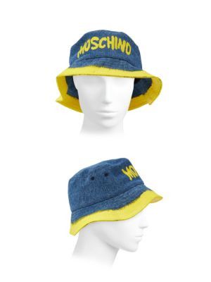 Moschino o1y0225 Size : L / Logo Denim Cap / Hat in Blue/Yellow Size ONE SIZE - 3 Thumbnail