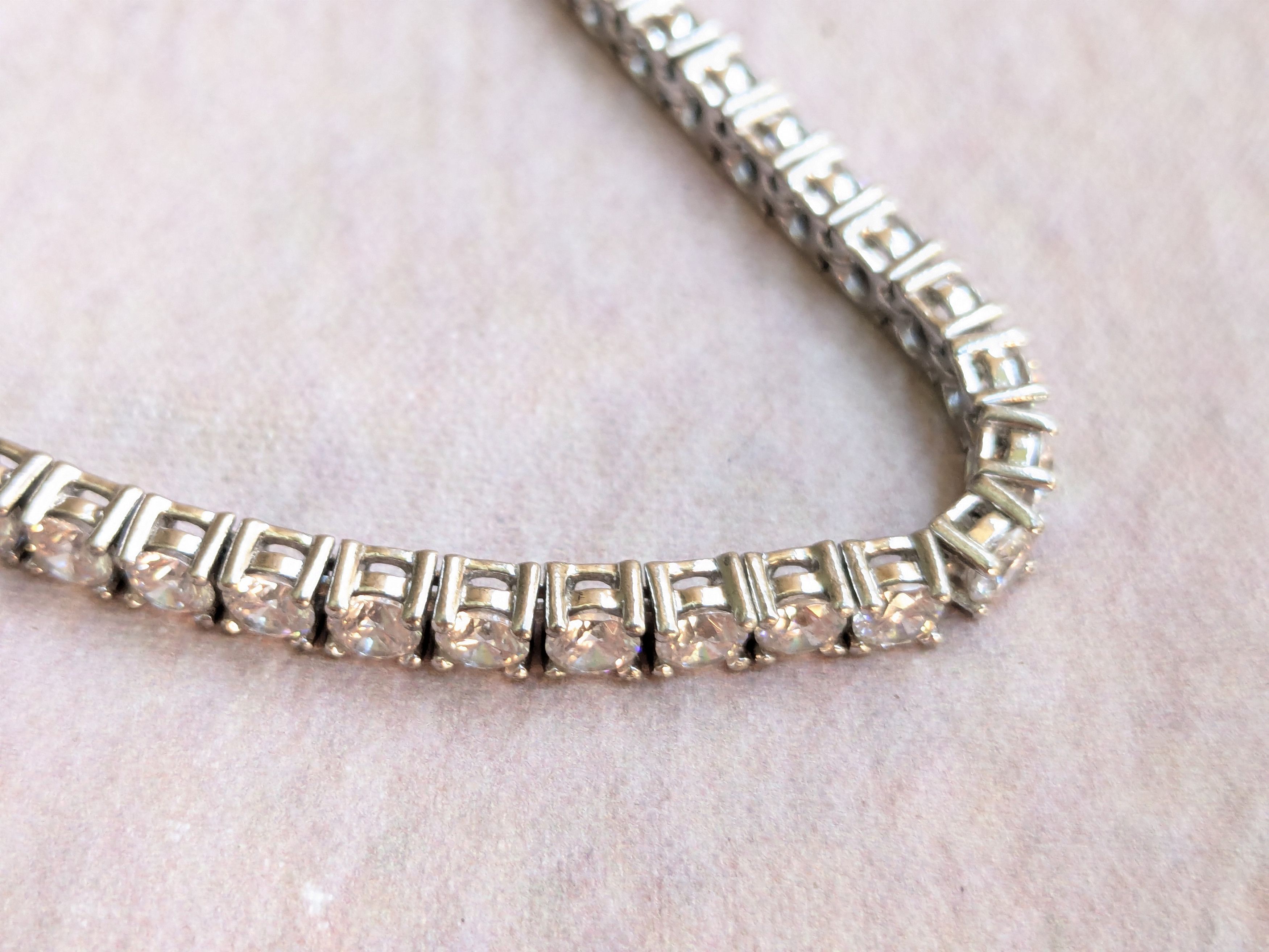 Sterling Silver Sterling Silver Tennis Bracelet CZ Clear 7.25" Round Size ONE SIZE - 9 Thumbnail