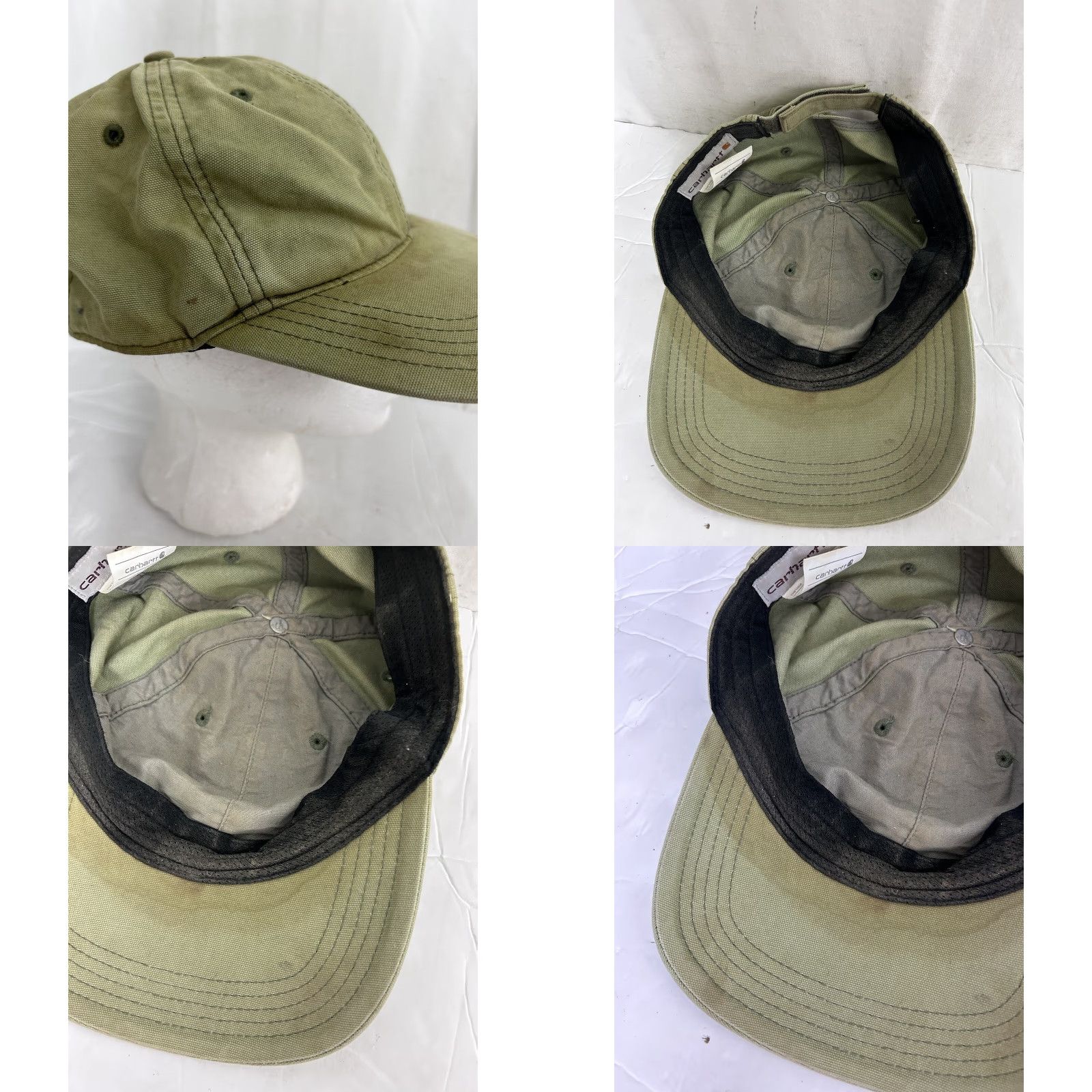 Carhartt VINTAGE Carhartt Strap Hat Hook And Loop Olive Green Missing Patch Baseball Cap Men One Size Adjustable Hats Mens Size ONE SIZE - 9 Thumbnail