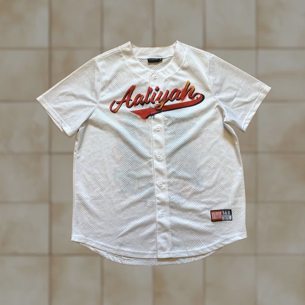 Prince Aaliyah Princes of R&B Baseball Jersey Mens White XXL Short Sleeve Button-Up Shirt Size US XXL / EU 58 / 5 - 1 Thumbnail