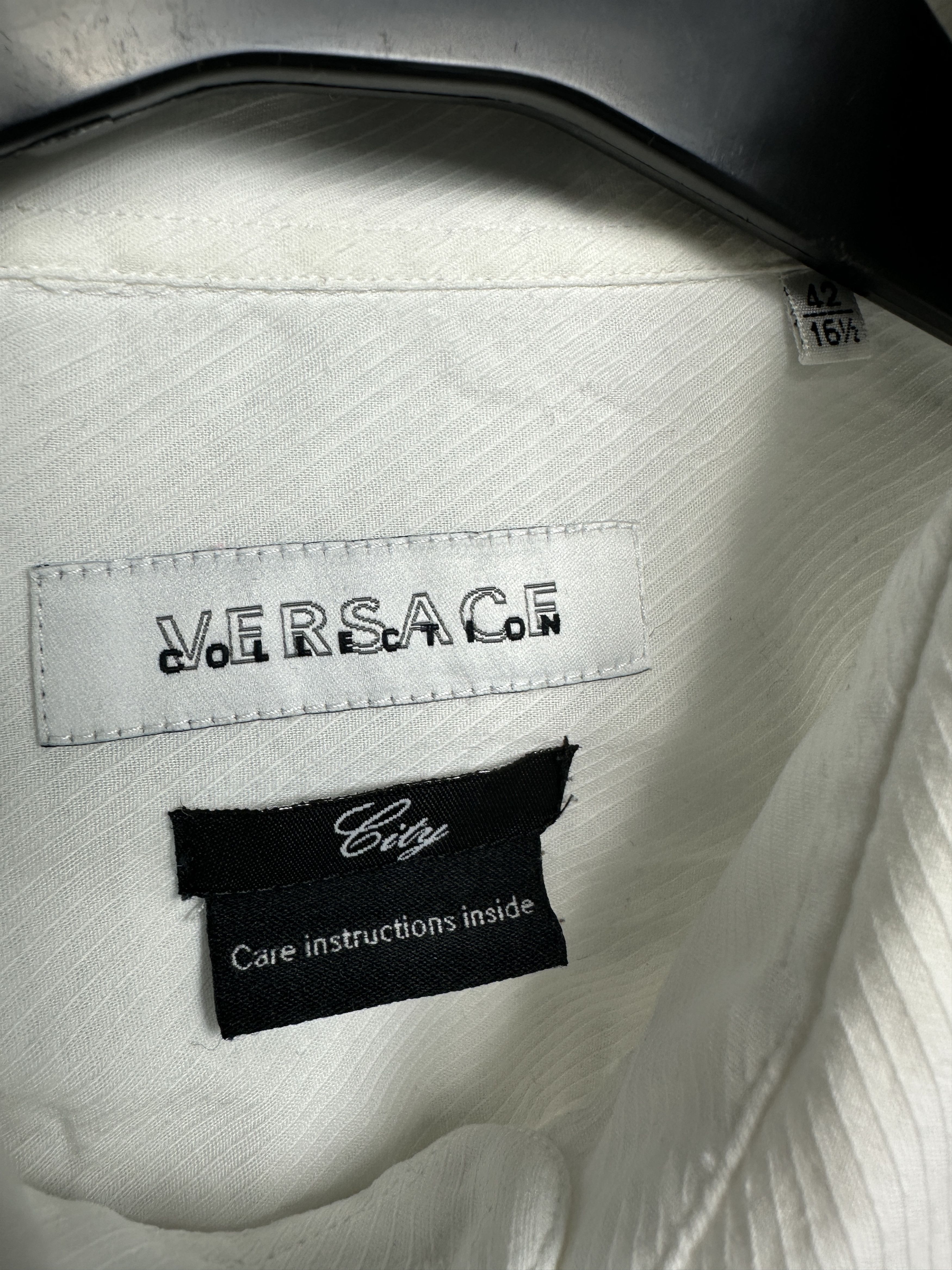 Versace Versace Collection Mens Long Sleeve White Shirt Size US L / EU 52-54 / 3 - 3 Thumbnail