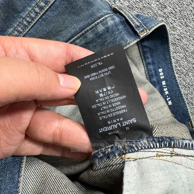 Saint Laurent Paris SLP YSL Asymmetric Pocket Washed Jeans. Size US 32 / EU 48 - 6 Thumbnail