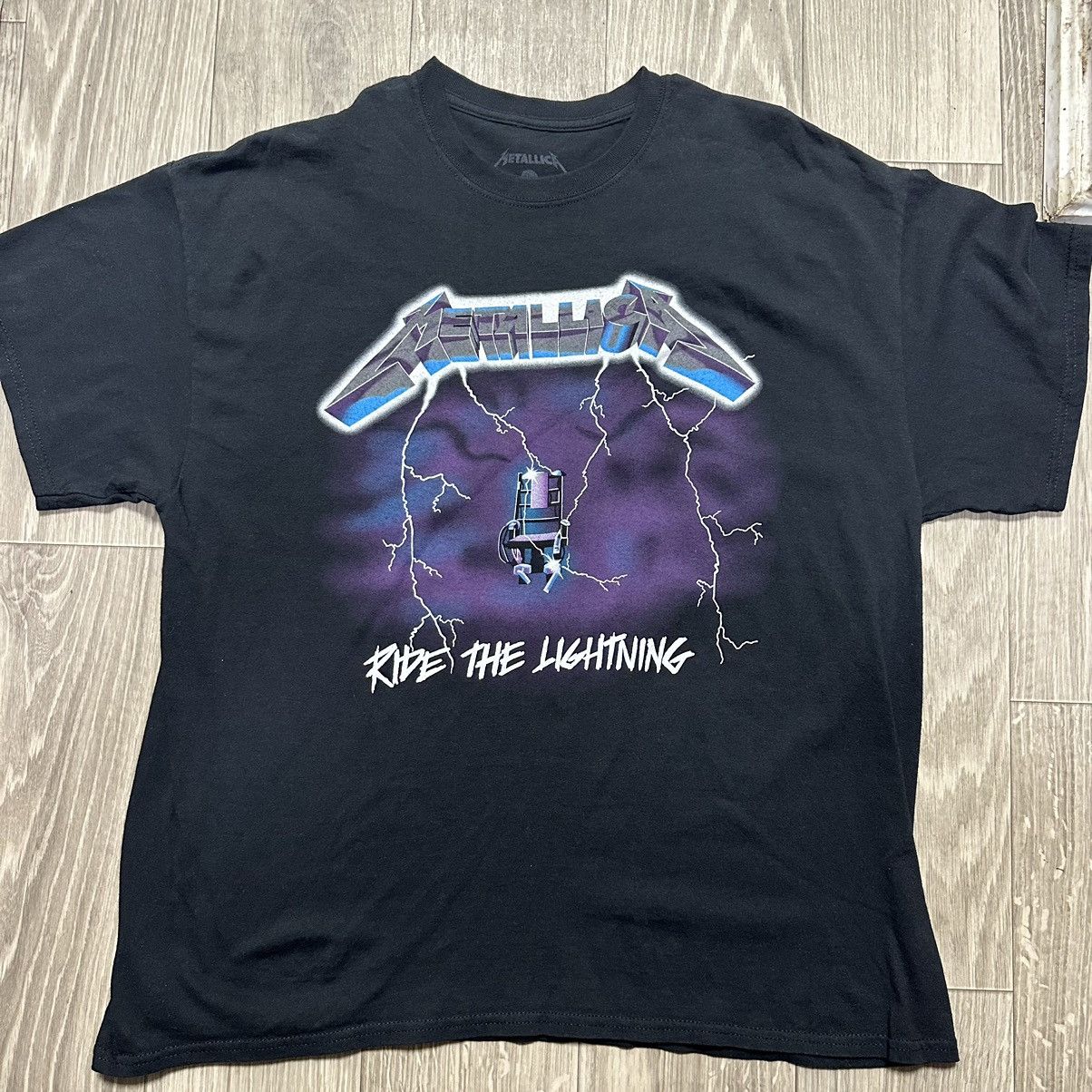 Metallica × Vintage Black Lighting Metallic Tee Size US XL / EU 56 / 4 - 1 Thumbnail