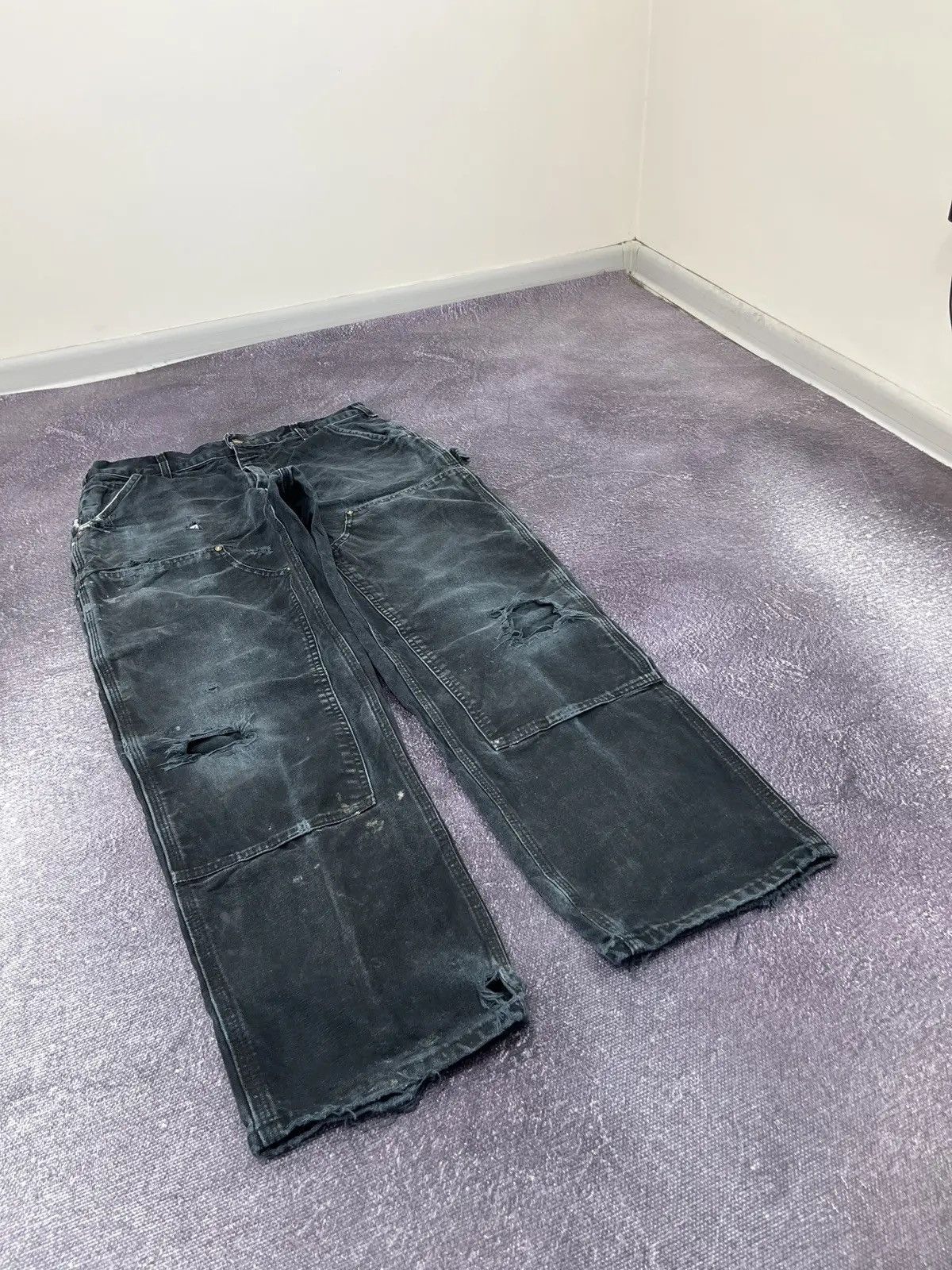 Carhartt Vintage 90s Carhartt Double Knee Faded Work Baggy Pants Size US 33 - 3 Thumbnail