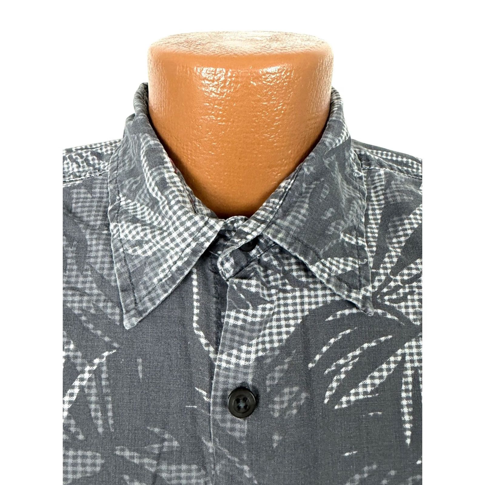 Faded Glory VINTAGE 90s Faded Glory Shirt Men L Hawaiian Palm Leaf Gray Cotton Short Sleeve Button-Up Size US L / EU 52-54 / 3 - 3 Thumbnail
