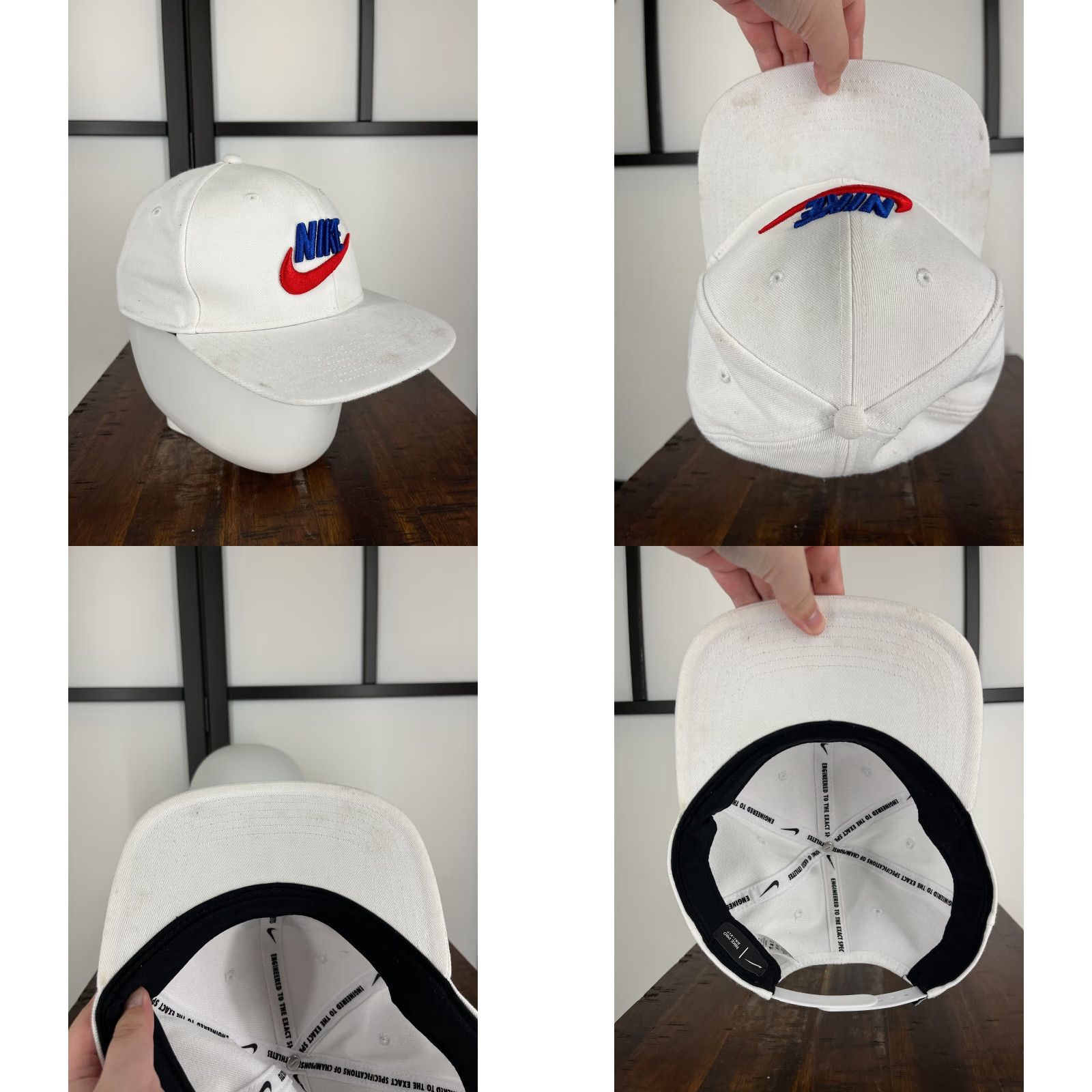 Nike Nike Hat Cap Snap Back One Size White Pro Dri-Fit Cotton Twill Polyester Size ONE SIZE - 8 Thumbnail