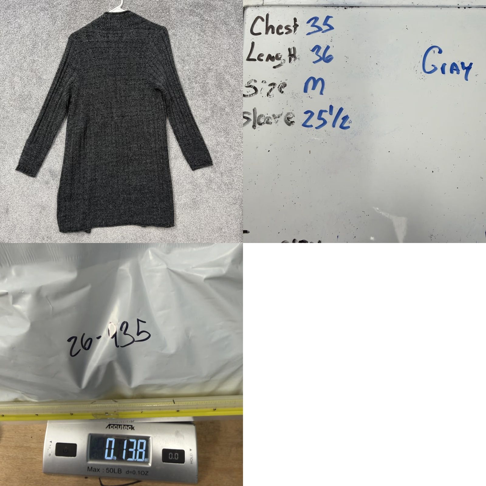 Vintage NY Collection Cardigan Sweater Gray M Open Front Longline Cozy Chic Layering Size M / US 6-8 / IT 42-44 - 8 Thumbnail