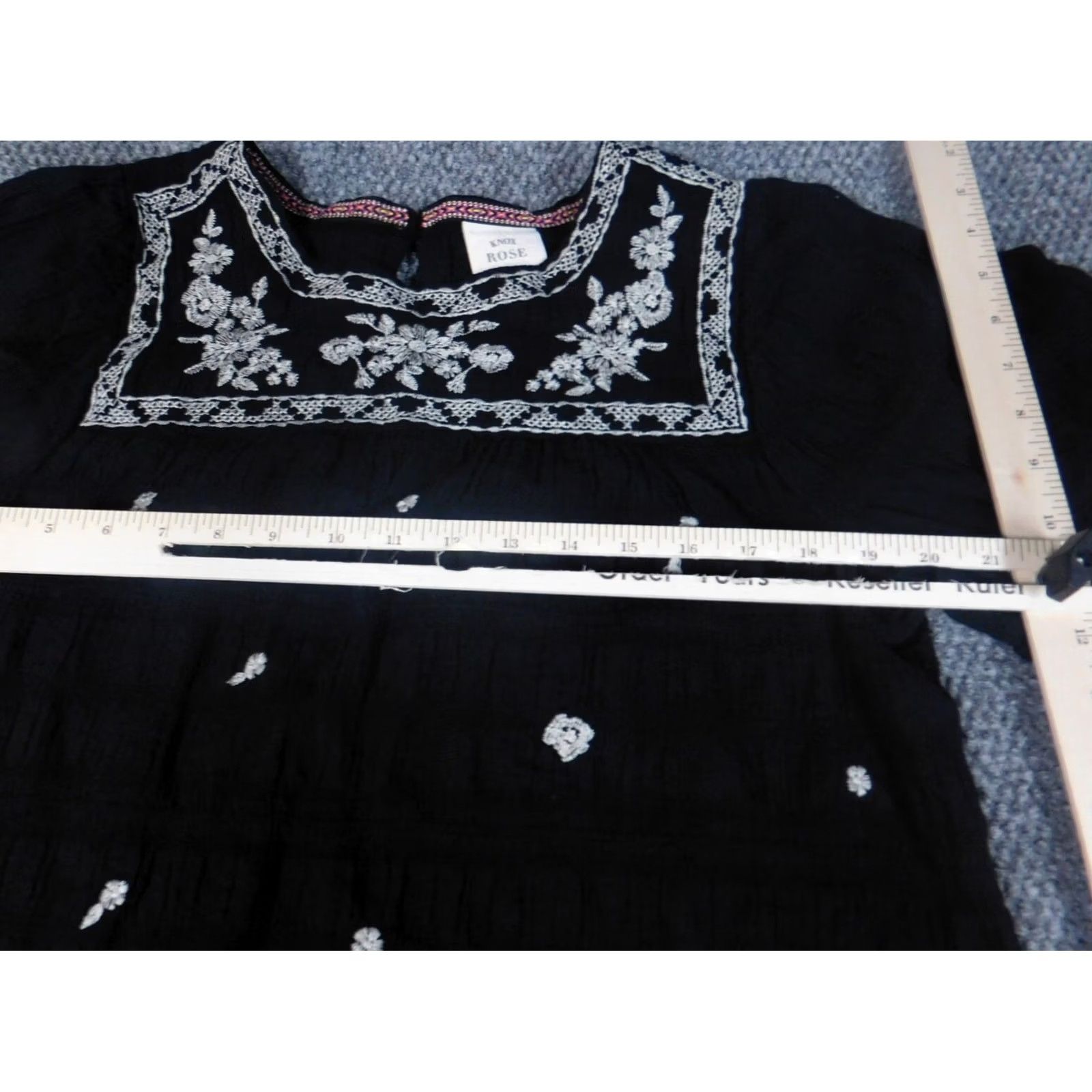 Vintage Knox Rose Blouse Women’s S Black Round Neck Short Sleeve Pullover Stretch Casual Shirt Ladies Regular Size S / US 4 / IT 40 - 4 Thumbnail