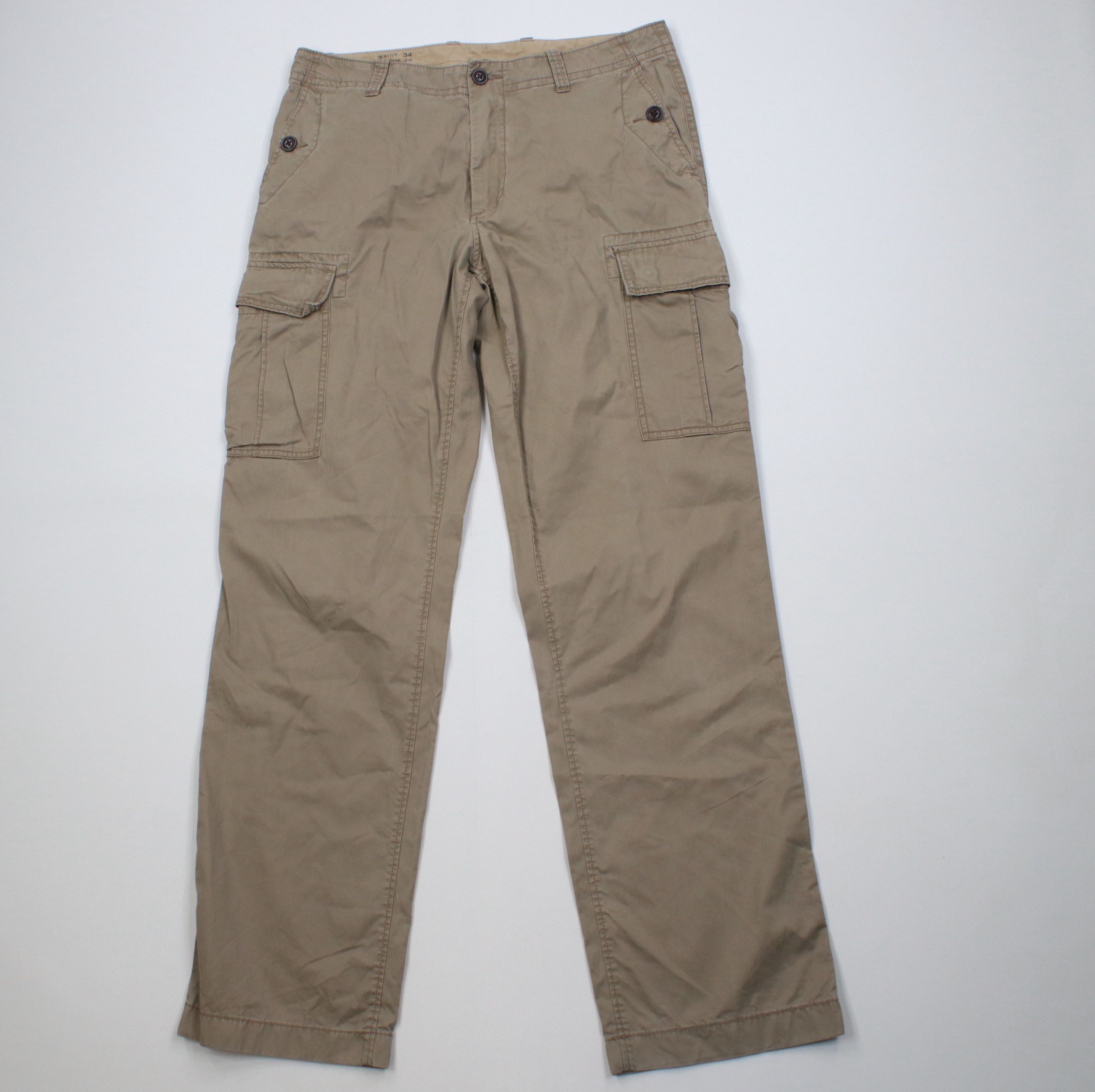 J.Crew Vintage J Crew Fit Premium Wide Leg Cargo Pants Beige Size US 34 / EU 50 - 1 Thumbnail