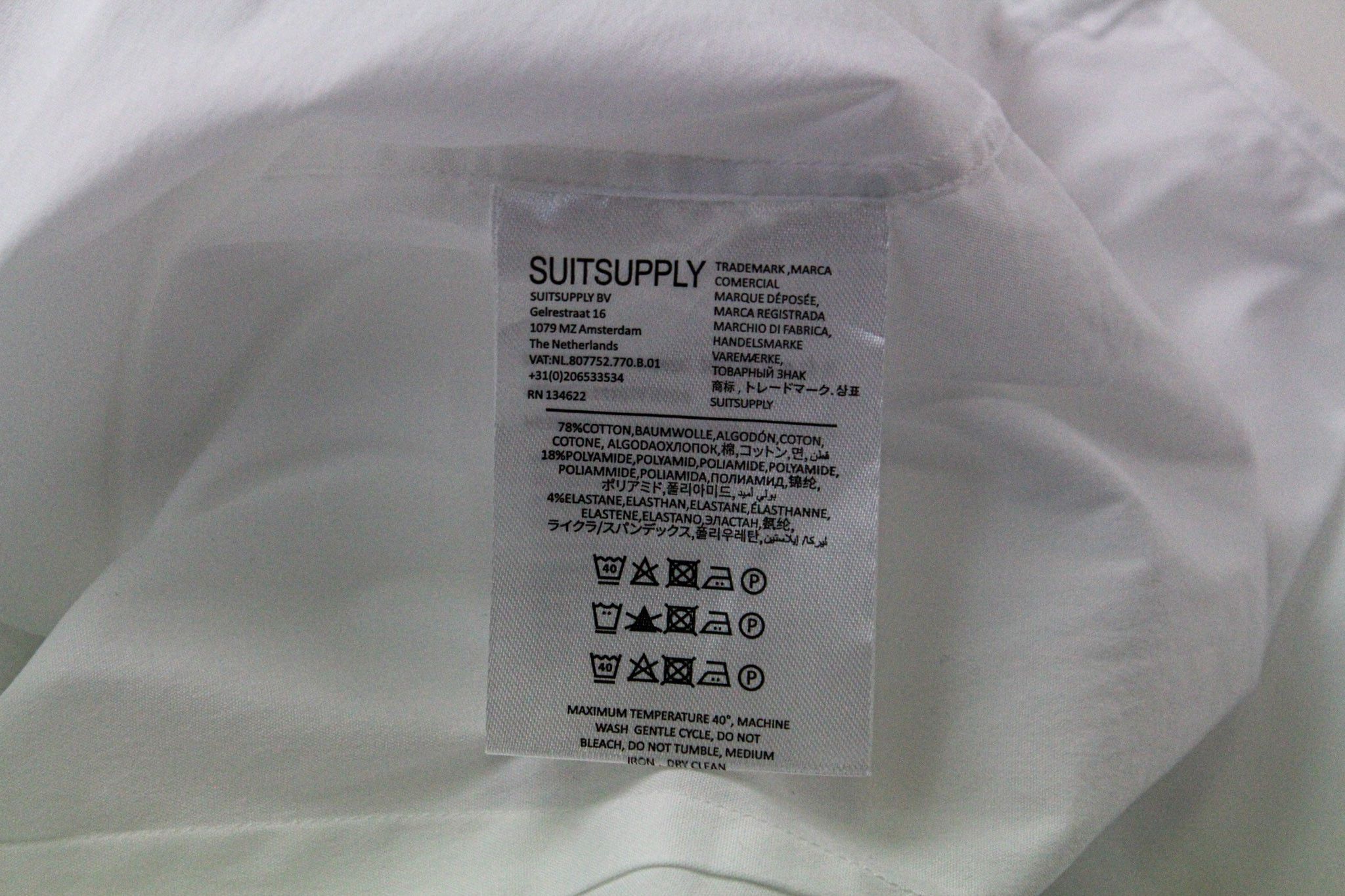 Suitsupply 40/15 3/4 Extra Slim Fit Cutaway Cotton 72749 Size 40R - 6 Thumbnail