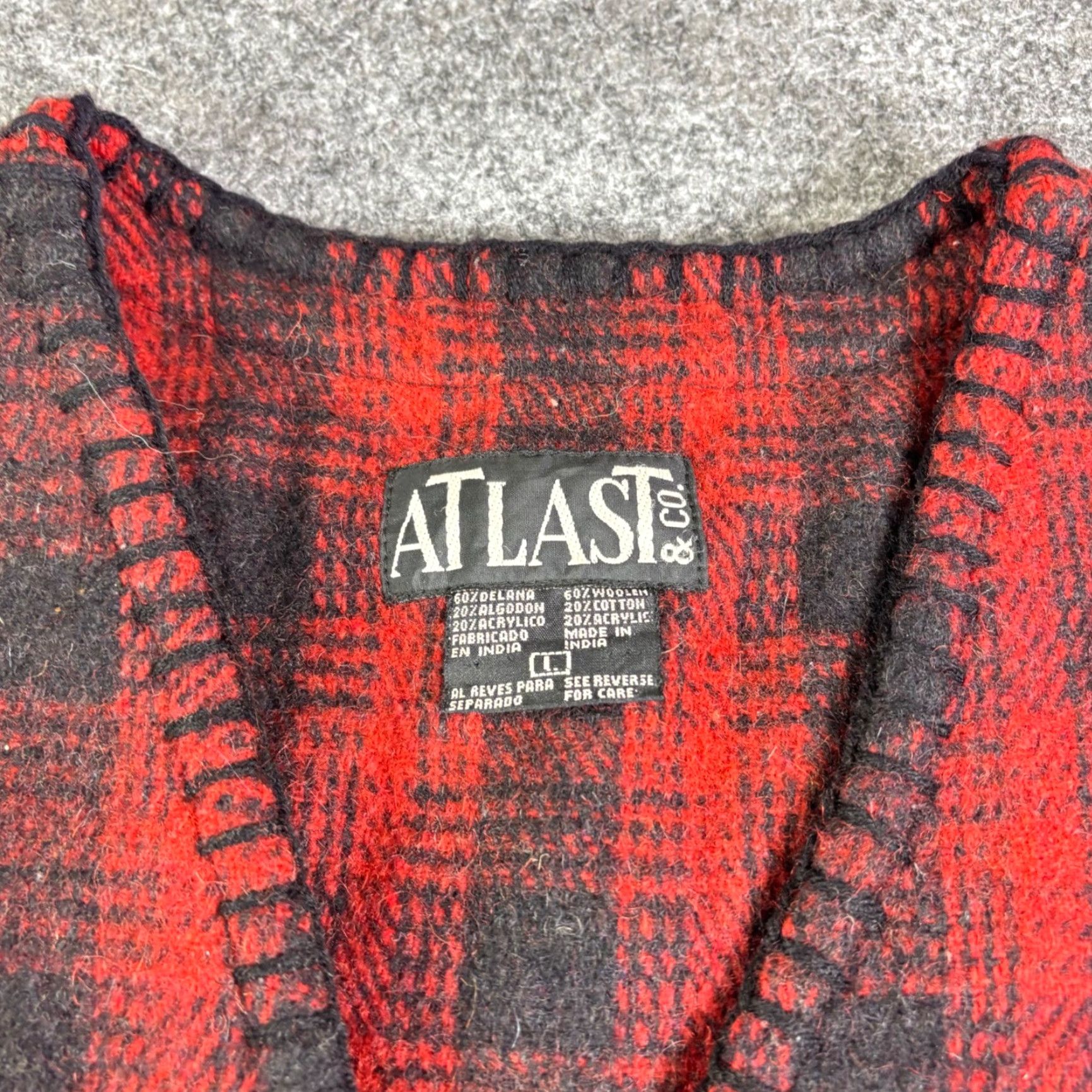At Last & Co At Last & Co Vest Red Black Buffalo Plaid Wool Blend Button V-Neck Sleeveless L Women Vintage Casual Size L / US 10 / IT 46 - 5 Thumbnail
