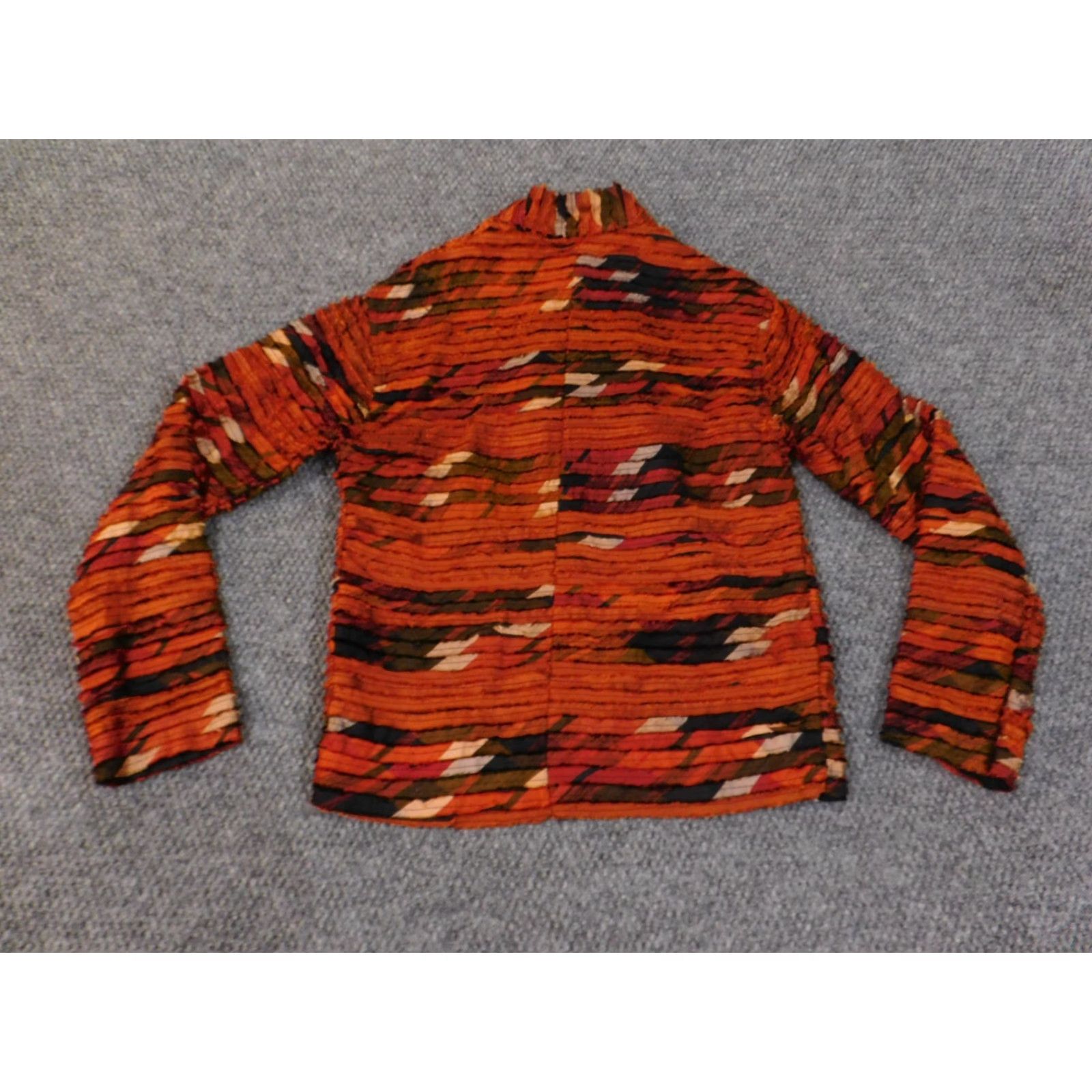 Vintage Chico's Jacket Womens Size 0 Silk Orange Ruffle Button Linen Lining Vintage No Casual Fall Spring Regular Fit Classic Design India Silk 100% Size XS / US 0-2 / IT 36-38 - 6 Thumbnail