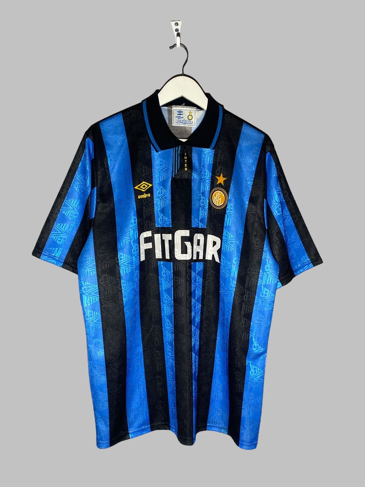 Umbro 🔥 INTER MILAN 1991/92 UMBRO FITGAR JERSEY Y2K ZLATAN CORE Size US XL / EU 56 / 4 - 1 Thumbnail