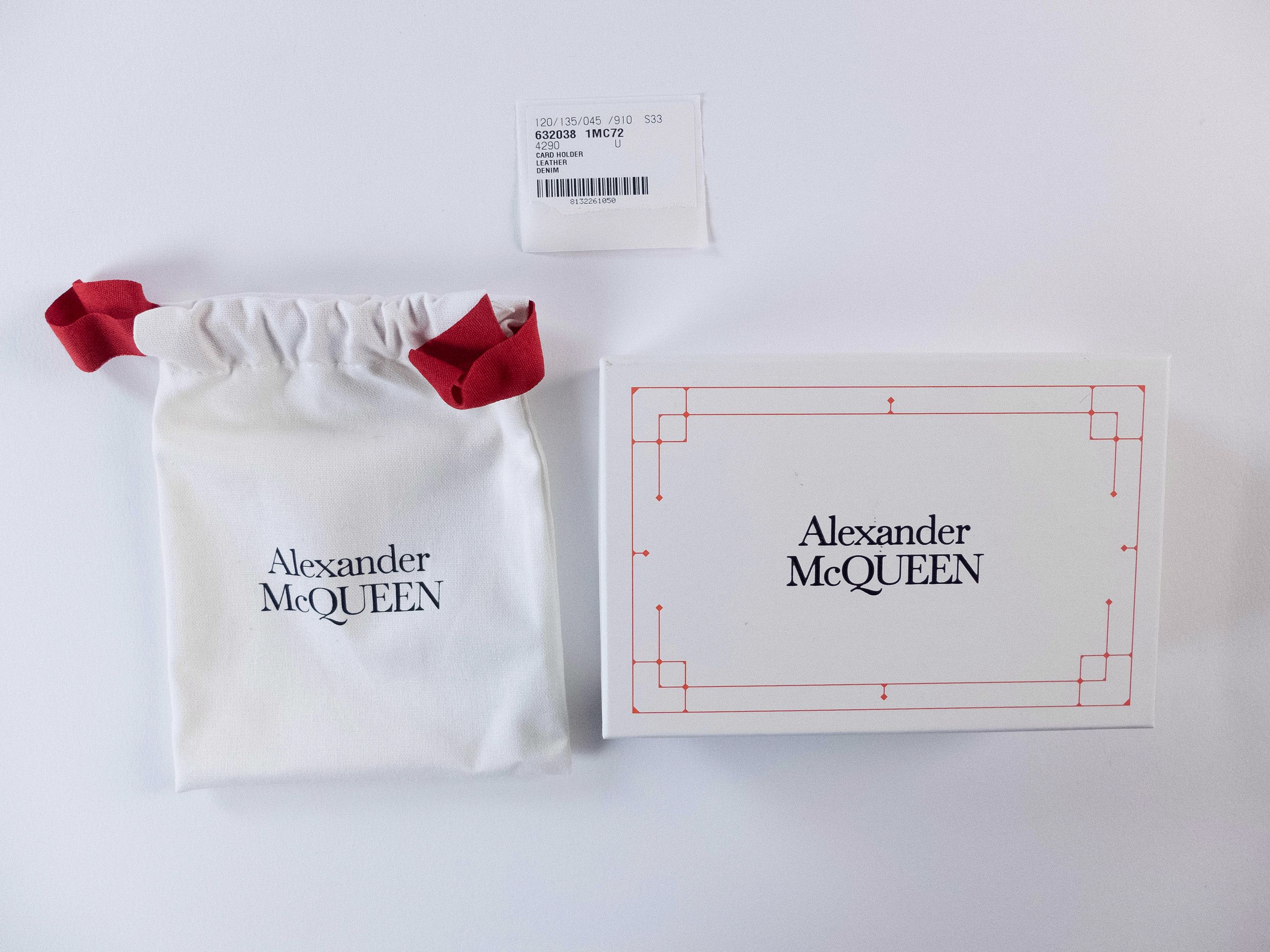Alexander McQueen ALEXANDER MCQUEEN blue Skull leather "denim" card holder Size ONE SIZE - 7 Thumbnail