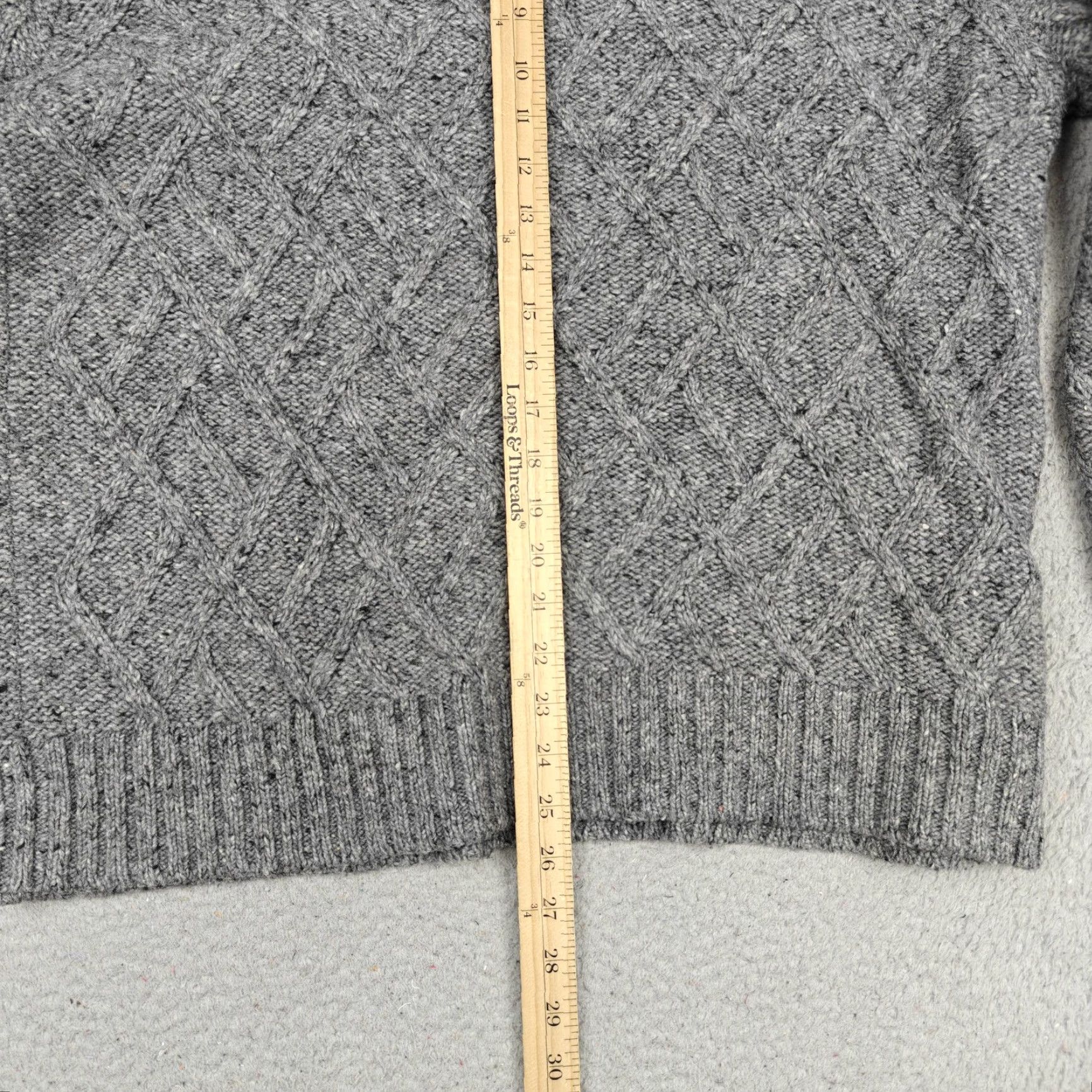 Orvis Orvis Sweater Mens M Gray 1/4 Zip Mock Neck Cable Knit Wool Pullover Size US M / EU 48-50 / 2 - 6 Thumbnail