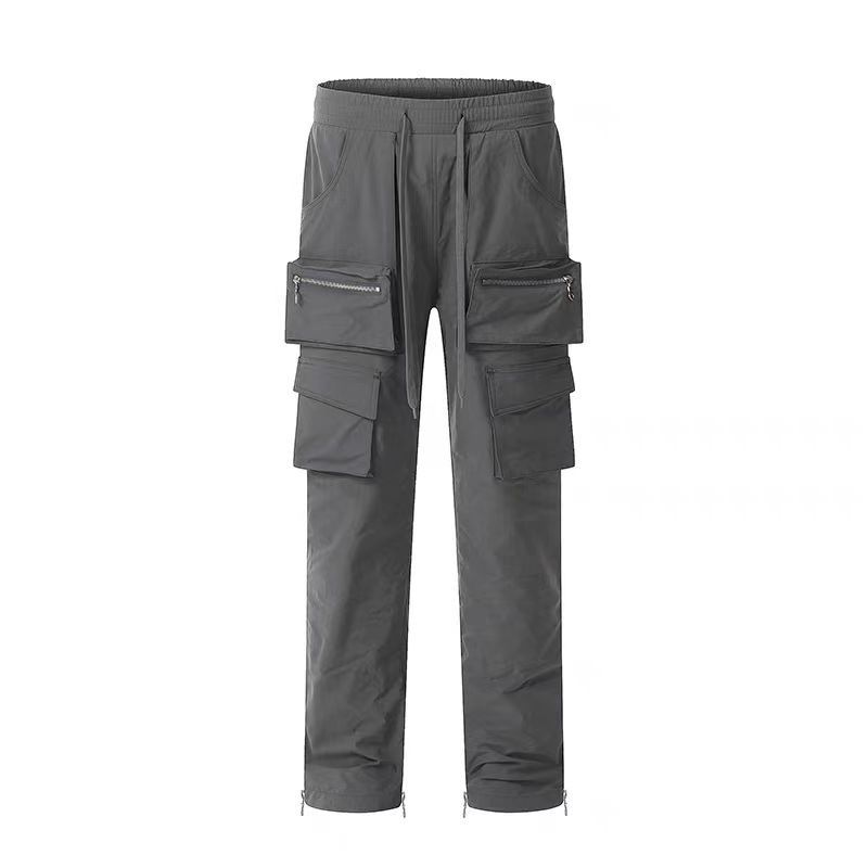 utility zipper flared tactical cargo pants