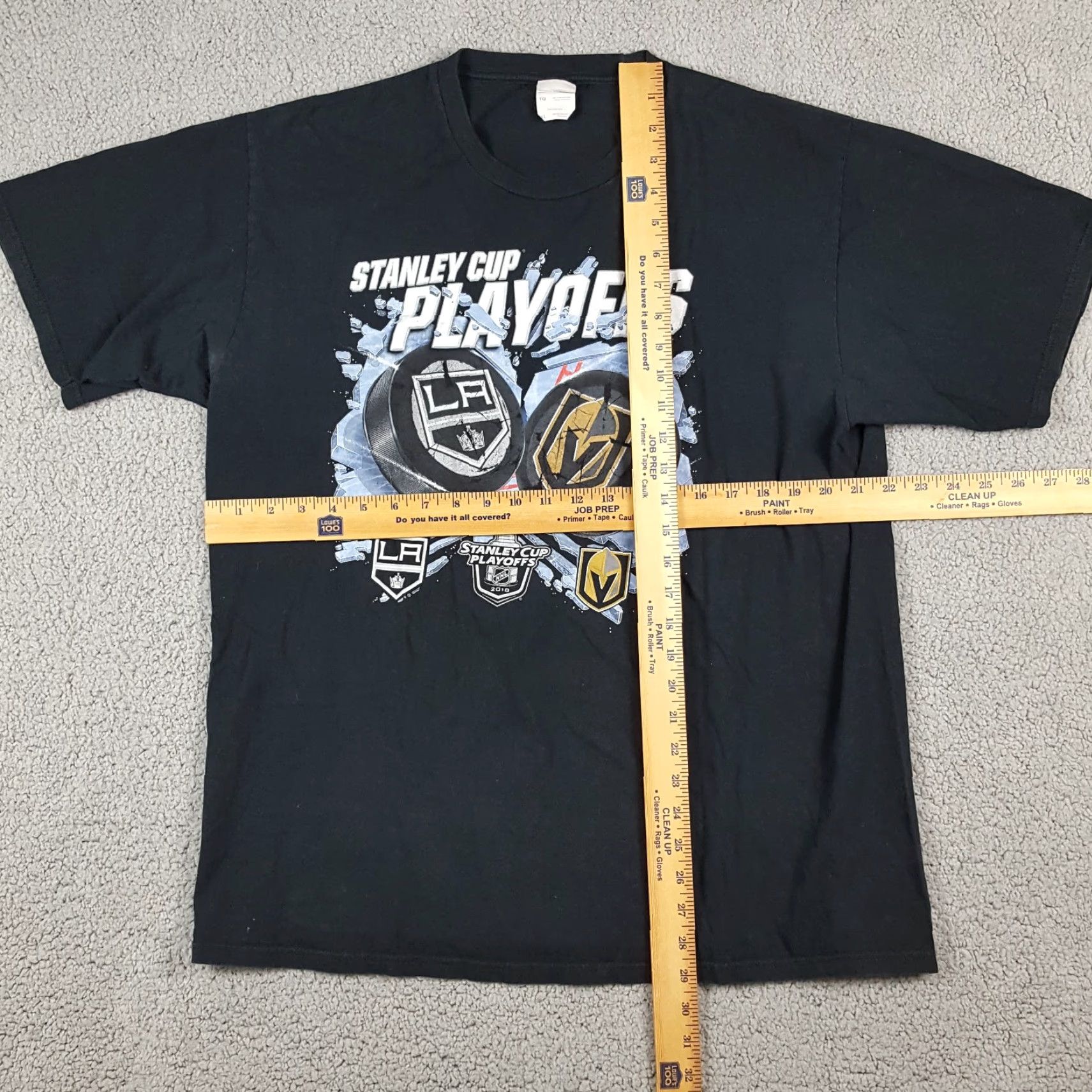 NFL VINTAGE NFL T-Shirt 2018 Stanley Cup Playoffs Vegas Golden Knights Black XL Mens Size US XL / EU 56 / 4 - 4 Thumbnail