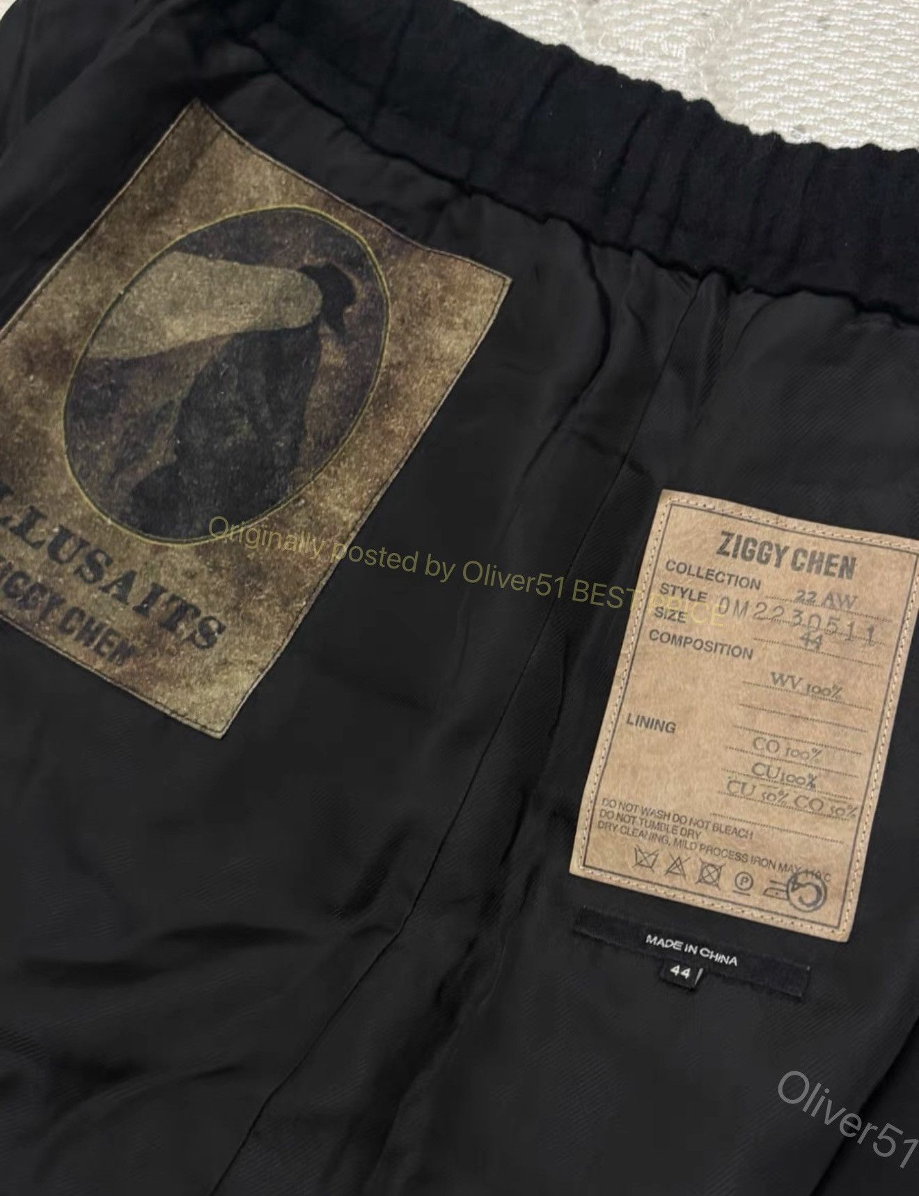 Ziggy Chen Ziggy Chen 22AW Illusion Cashmere Pants YYYY17/2610 Size US 28 / EU 44 - 5 Thumbnail