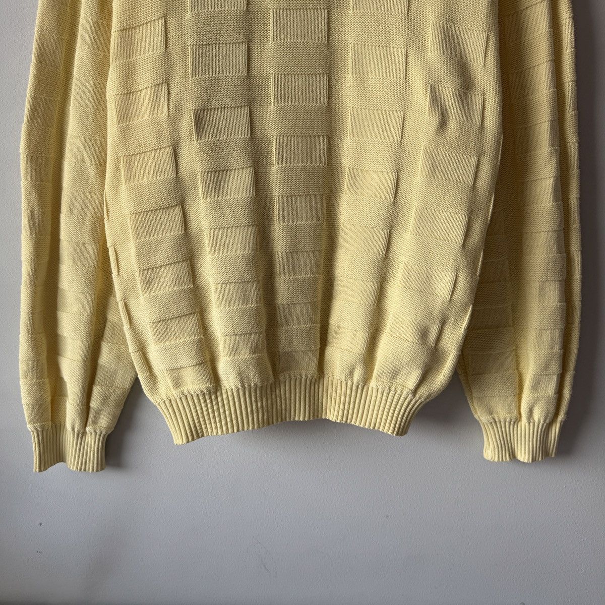 Lacoste Vintage Lacoste Sweater Made in France Pale Yellow Knit Size US L / EU 52-54 / 3 - 3 Thumbnail