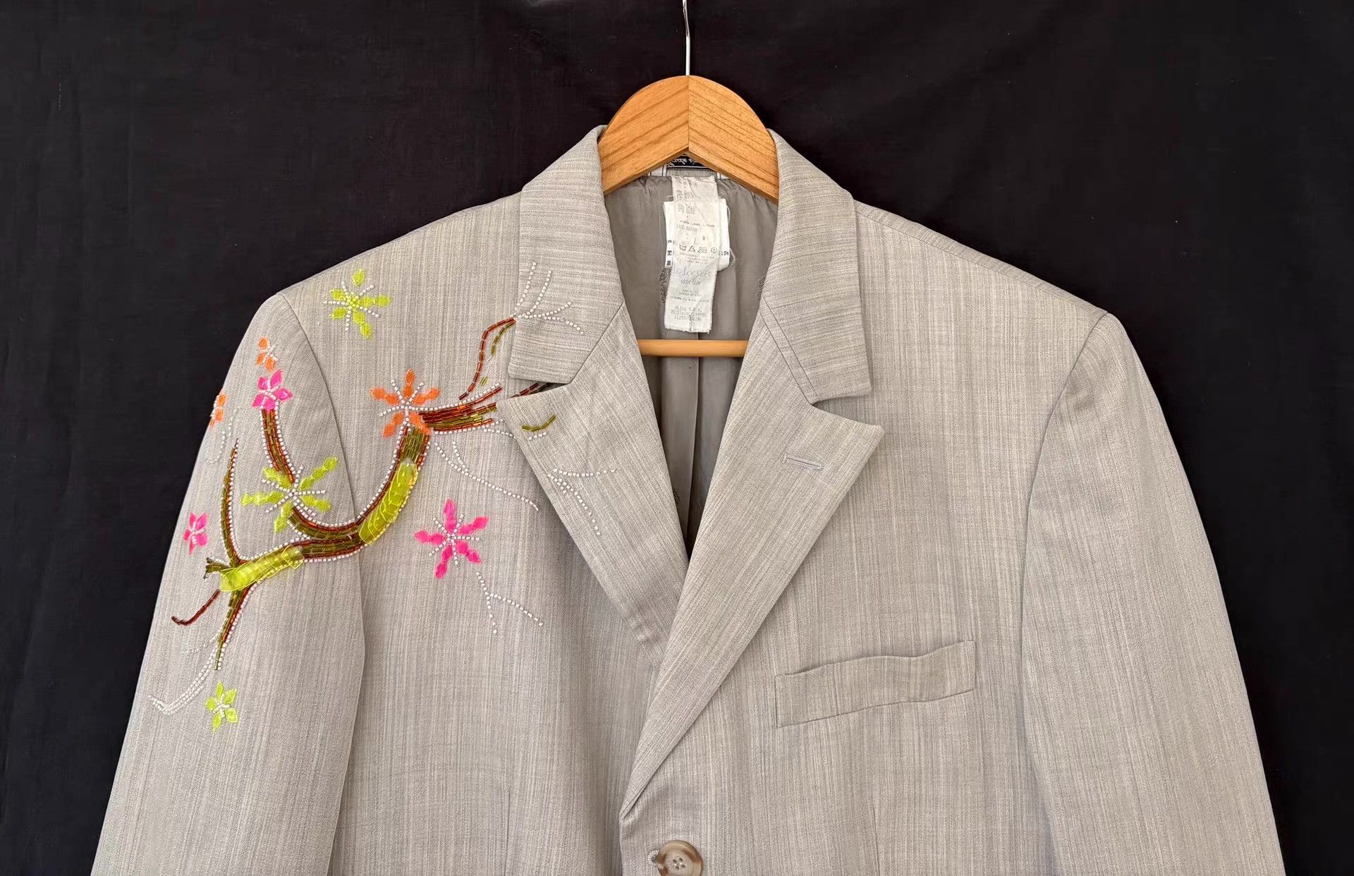Versace Gianni Versace Men's Sequin Embroidered Suit Jacket Ｑ21 Size 48R - 3 Thumbnail
