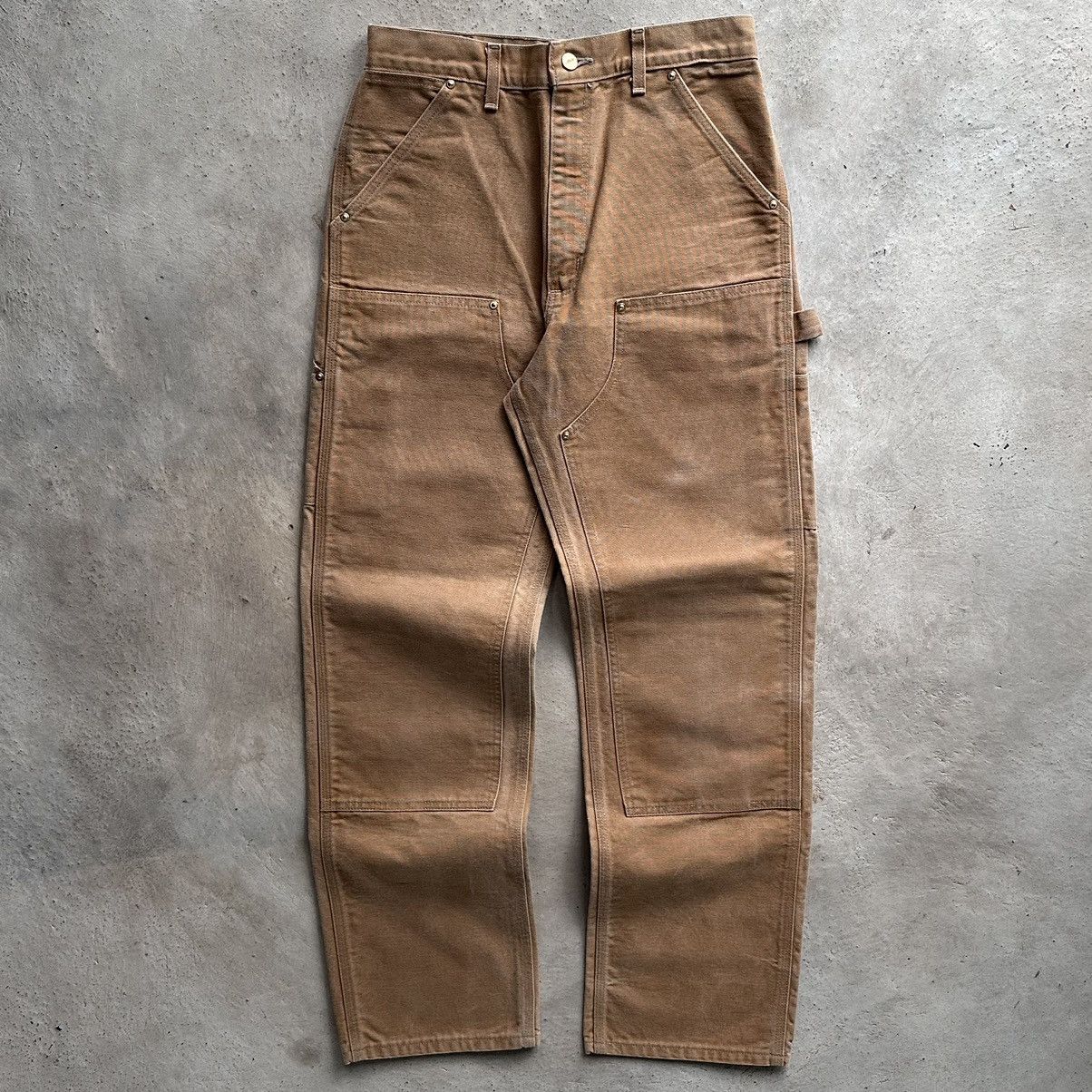 image of Crazy Faded 90's Carhartt Double Knee Brown/tan in Brown Tan, Men's