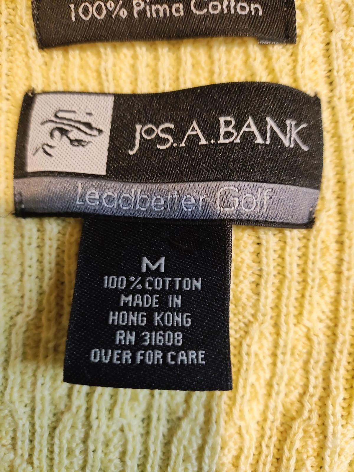 Jos. A. Bank Jos. A Bank Men's Yellow V-Neck Sweater Vest Size US M / EU 48-50 / 2 - 8 Thumbnail
