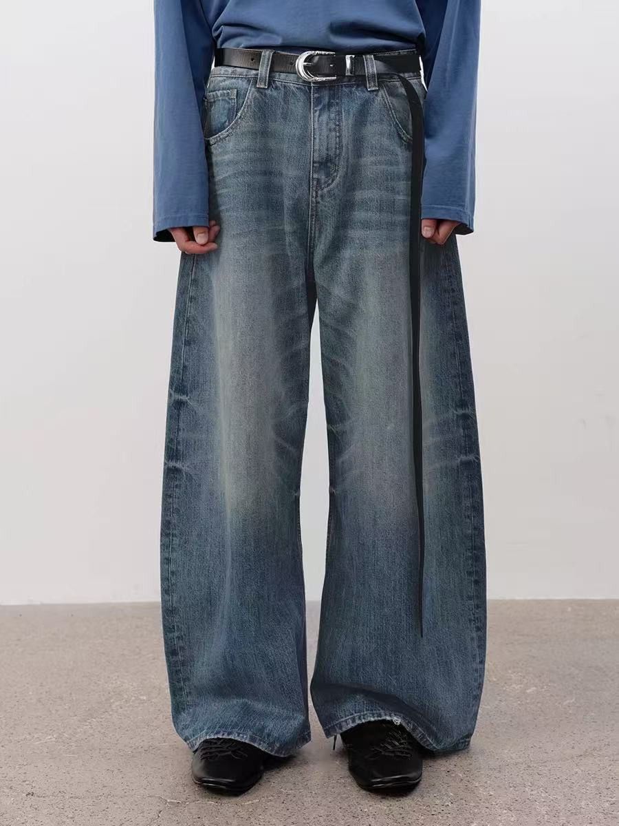 Jean Vintage distressed men's loose straight-leg scimitar jeans Size US 32 / EU 48 - 1 Thumbnail