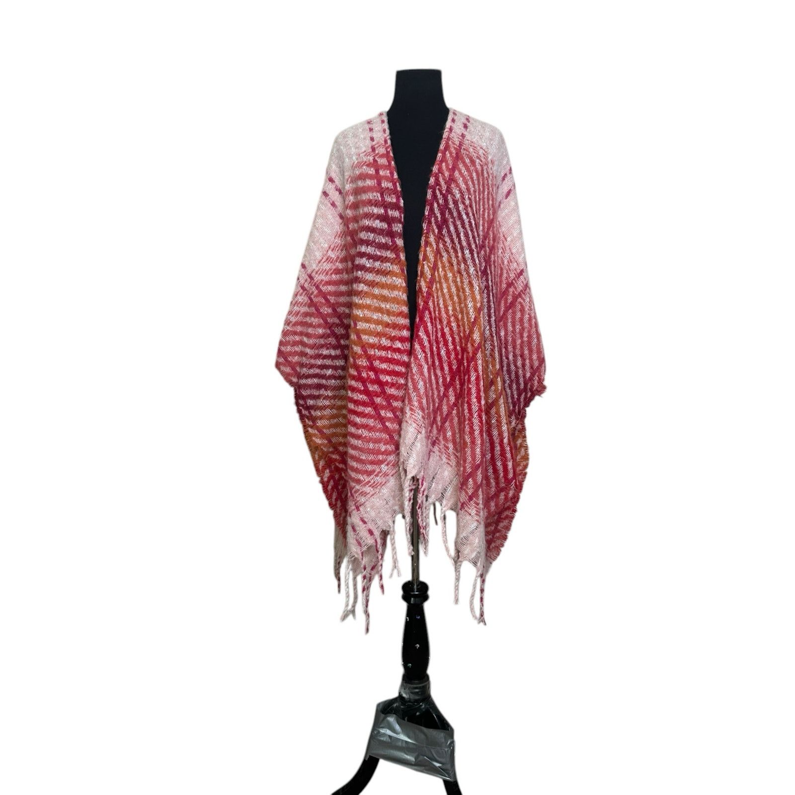 Vince Camuto Vince Camuto Striped Tie Waist Ruana Wrap size One Size Size ONE SIZE - 5 Thumbnail