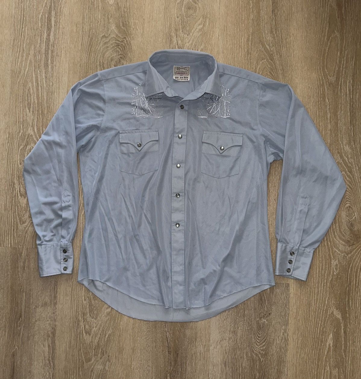 Vintage Vintage 70’s H Bar C Polyester Western Pearl Snap Button Up Size US L / EU 52-54 / 3 - 1 Thumbnail
