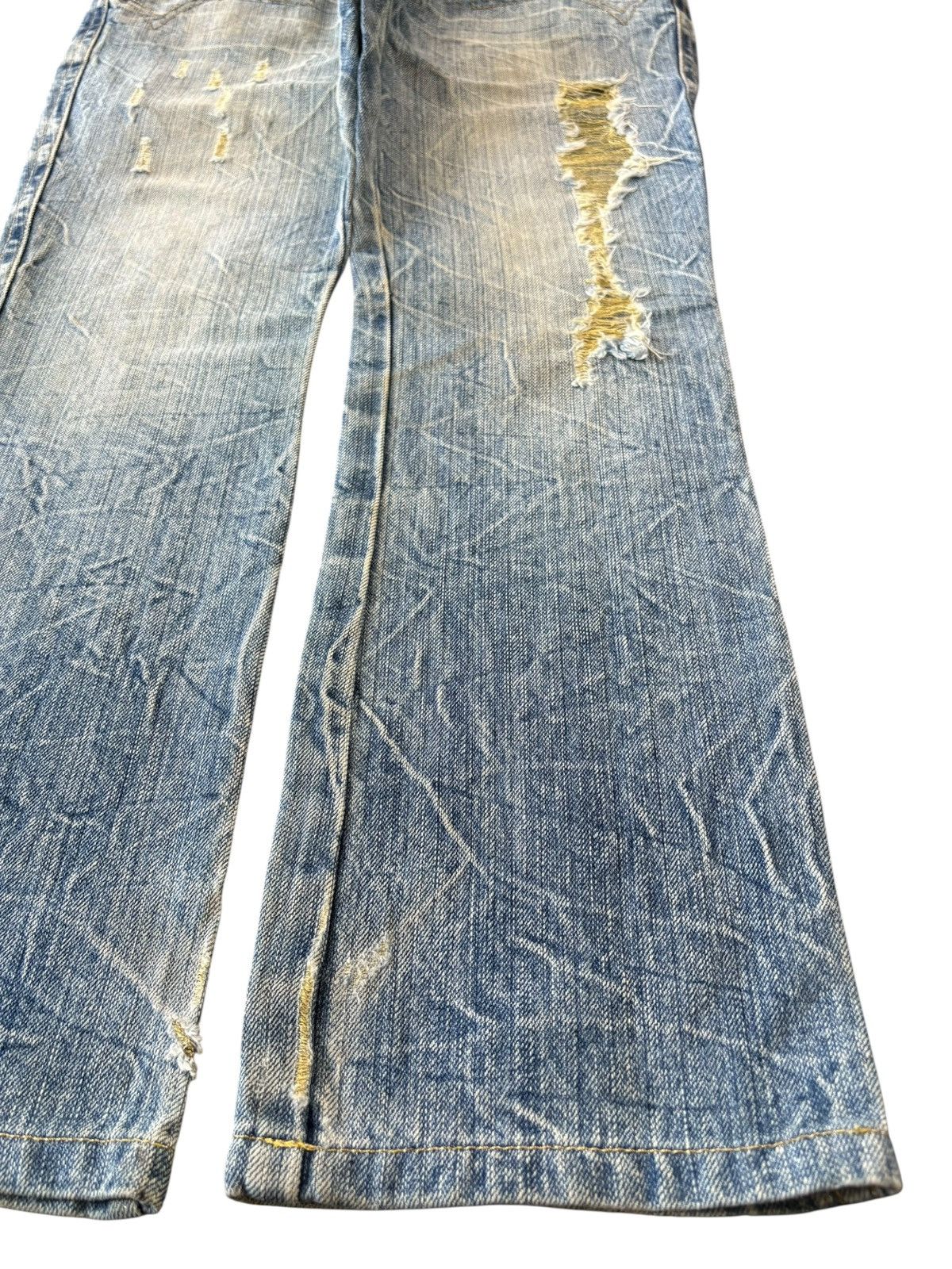 Hysteric Glamour Vintage Japanese Brand Crack Fade Distressed Bootcut Jeans Size 32" / US 10 / IT 46 - 7 Thumbnail