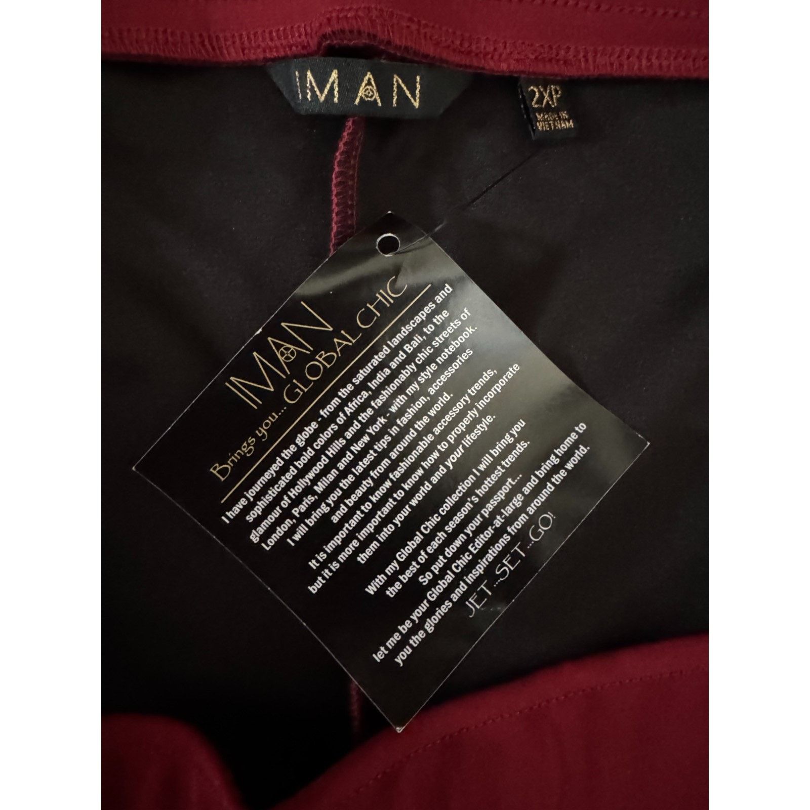 Other IMAN Global Chic 2XP Wine Red Pull-On Stretch Pants \ Size 36" / US 14 / IT 50 - 9 Thumbnail