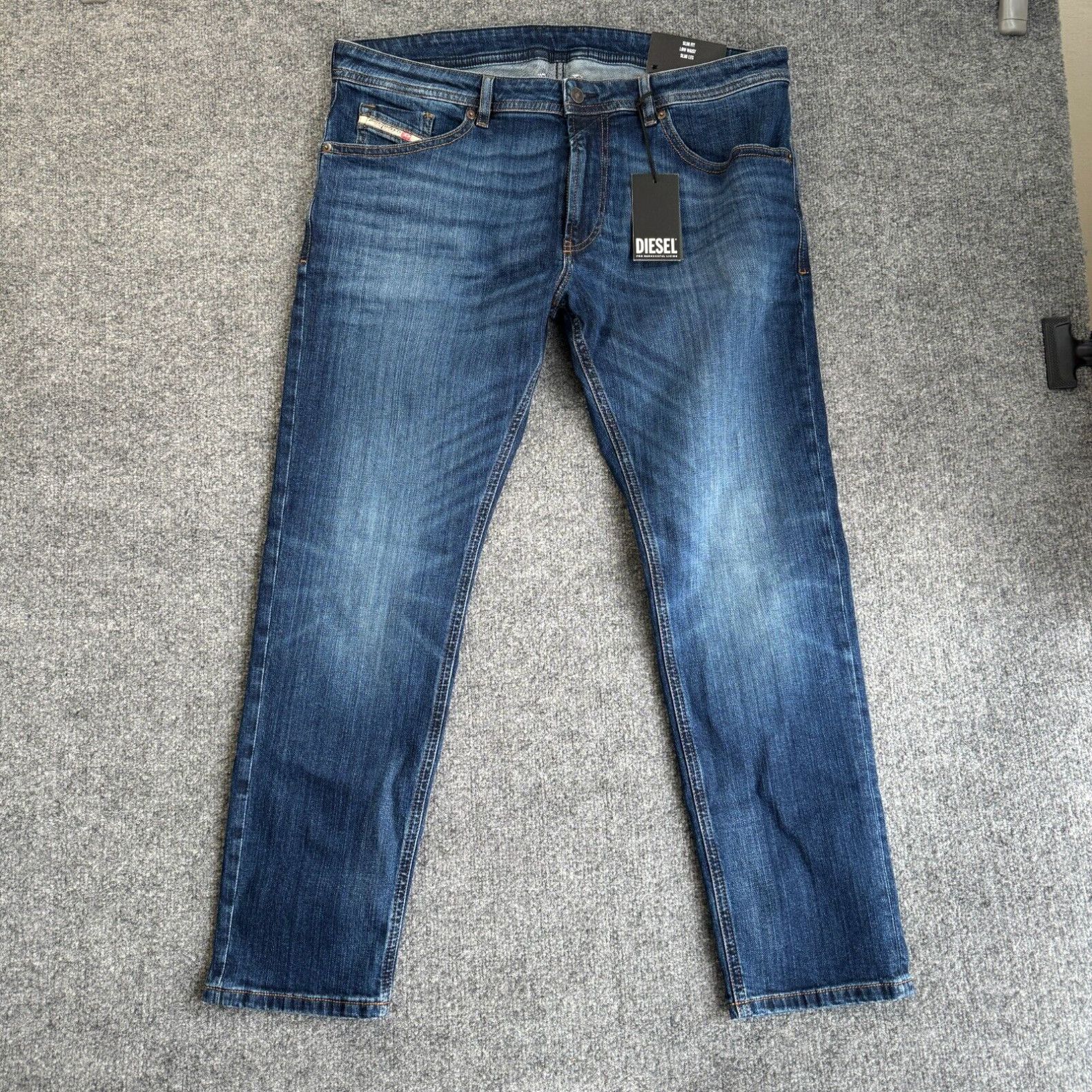 image of Diesel Denim Jeans 36 X 30 Men Thommer Rm062 Slim Fit Slim Leg Dark Vintage New in White