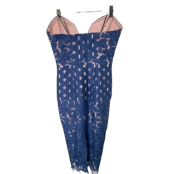 Other Stylestalker Cassia Strapless Lace Midi Dress Nightfall Navy Size XS / US 0-2 / IT 36-38 - 4 Thumbnail