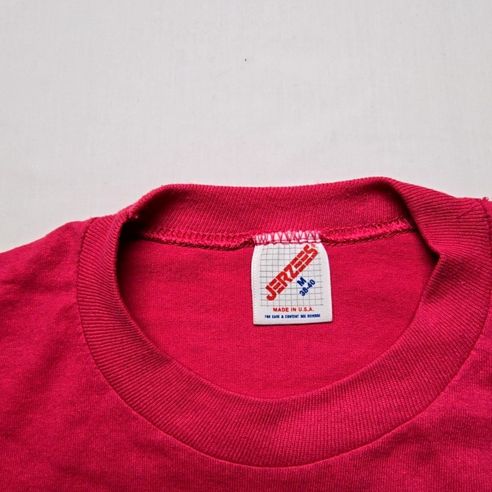 Jerzees Vintage Jerzees Pink T-Shirt USA M 90s Single Stitch Tee Size US M / EU 48-50 / 2 - 2 Thumbnail
