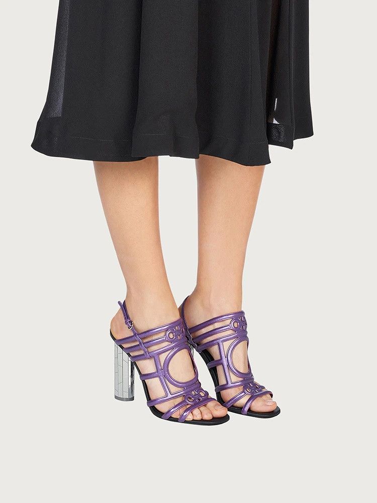 Salvatore Ferragamo o1y0426 Slingback Sandals in Purple Size US 7 / IT 37 - 5 Thumbnail
