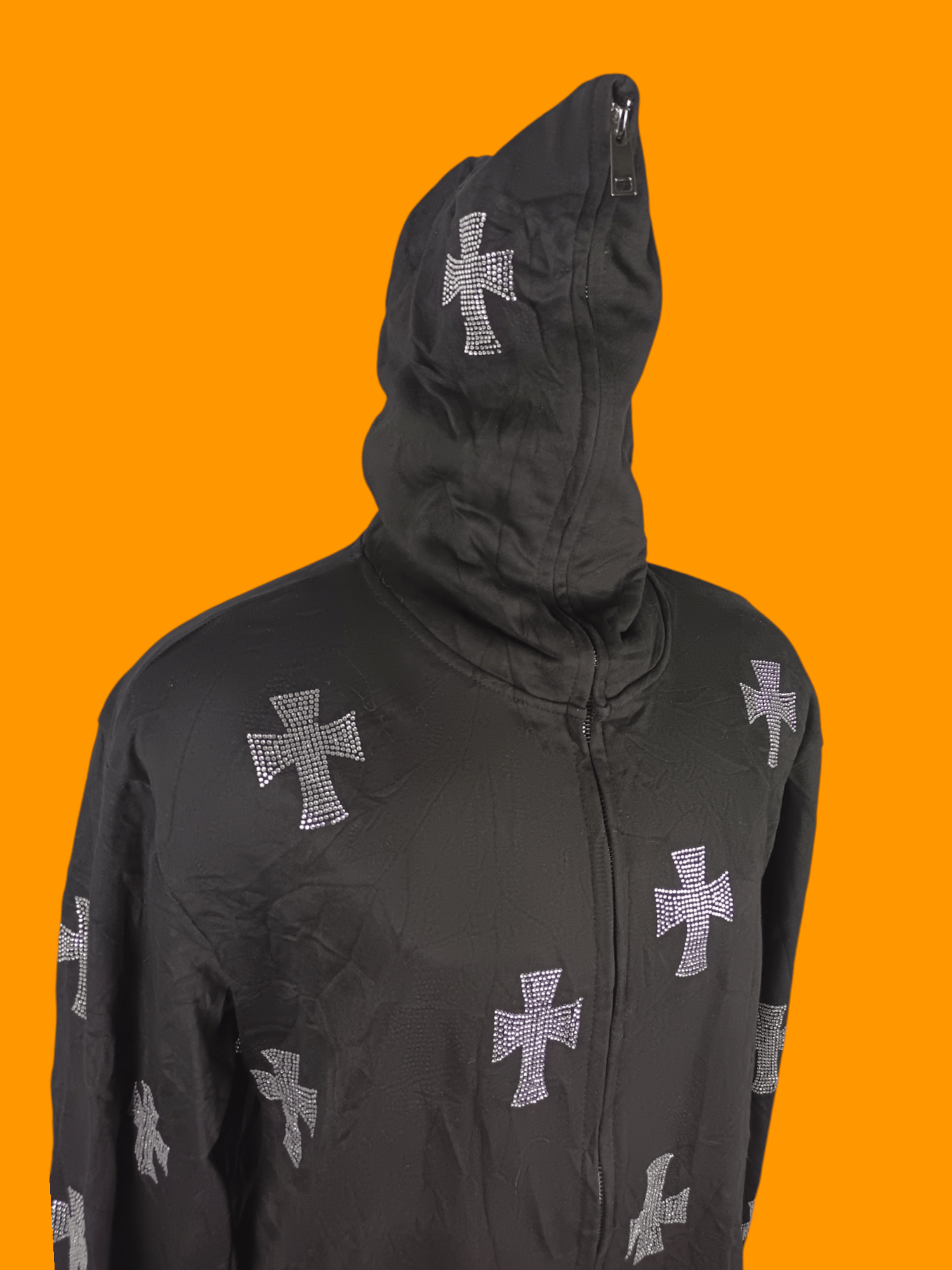 Hysteric Glamour × If Six Was Nine × Japanese Brand Y2K Hoodie Rhinestone Cross Zip Up Style Size US XL / EU 56 / 4 - 10 Thumbnail