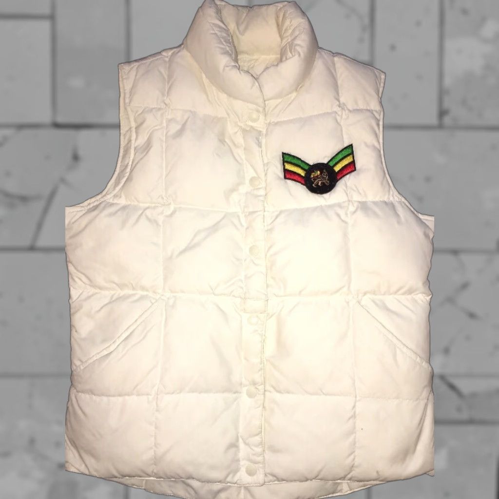 Lands' End Lands' End Vest Womens White Down Snap Button Front Puffer Sz S Size S / US 4 / IT 40 - 1 Thumbnail