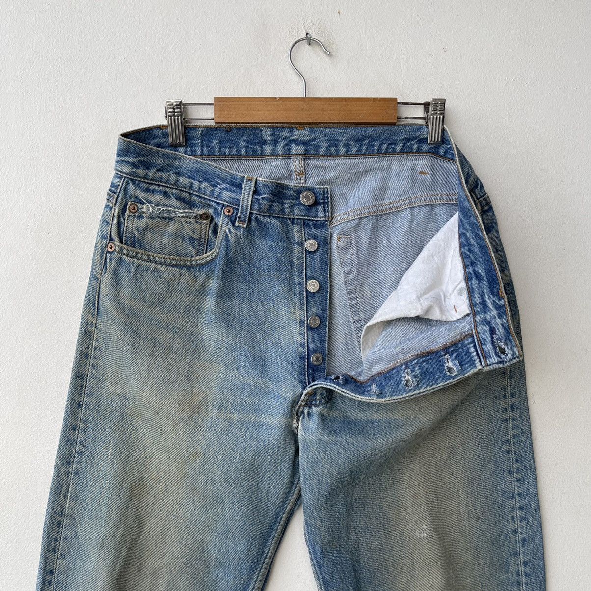 Levi's Vintage 80s Levi's 501 Denim Jeans Faded Distressed Size US 34 / EU 50 - 13 Thumbnail