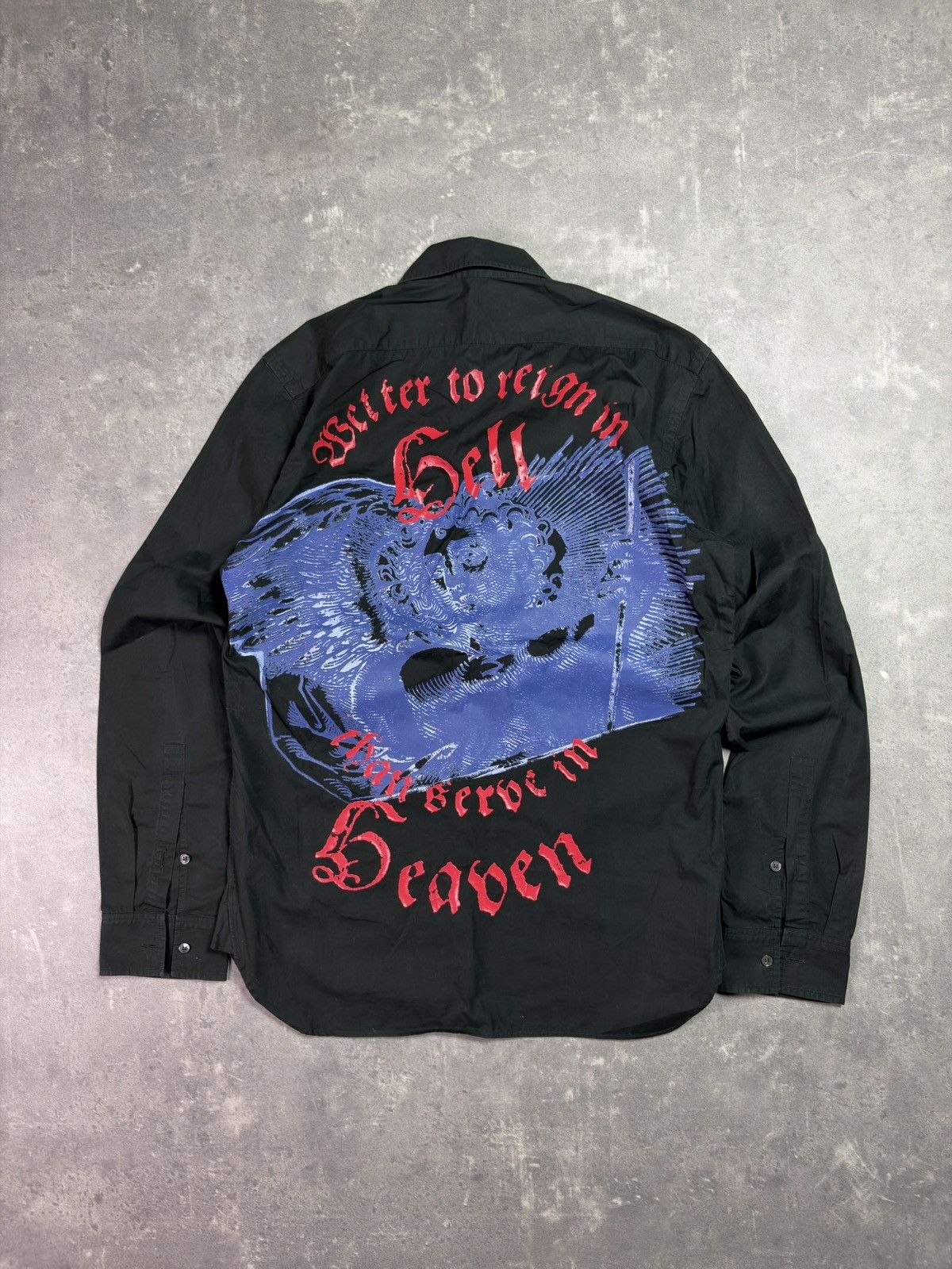 John Galliano John Galliano Hell Heaven Printed Shirt M L Mega Rare Size US M / EU 48-50 / 2 - 1 Thumbnail