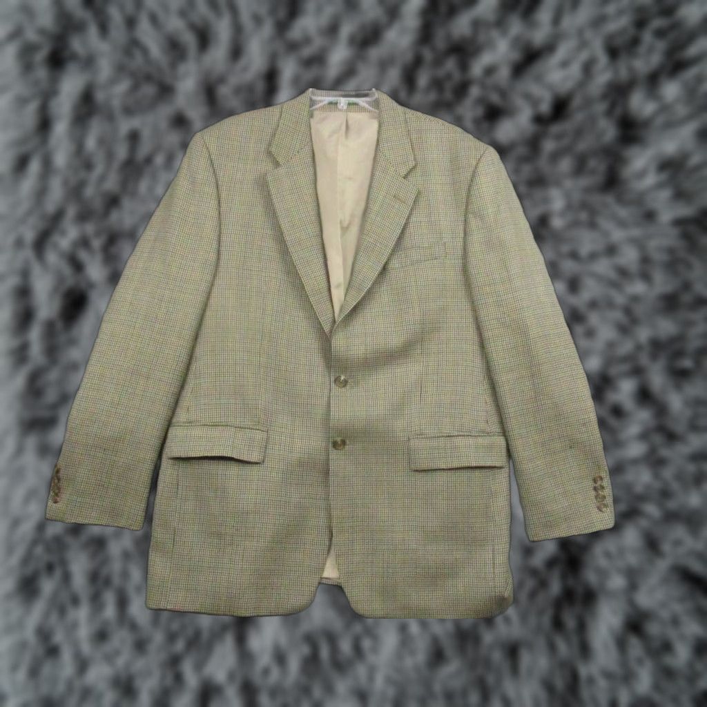 Ralph Lauren LAUREN RALPH LAUREN Sport Jacket 44 R Wool Brown Blazer Houndstooth Tweed Blazer Mens 44 Regular Wool Tweed Notch Two-Button Jacket Sportcoat Size 44R - 1 Thumbnail