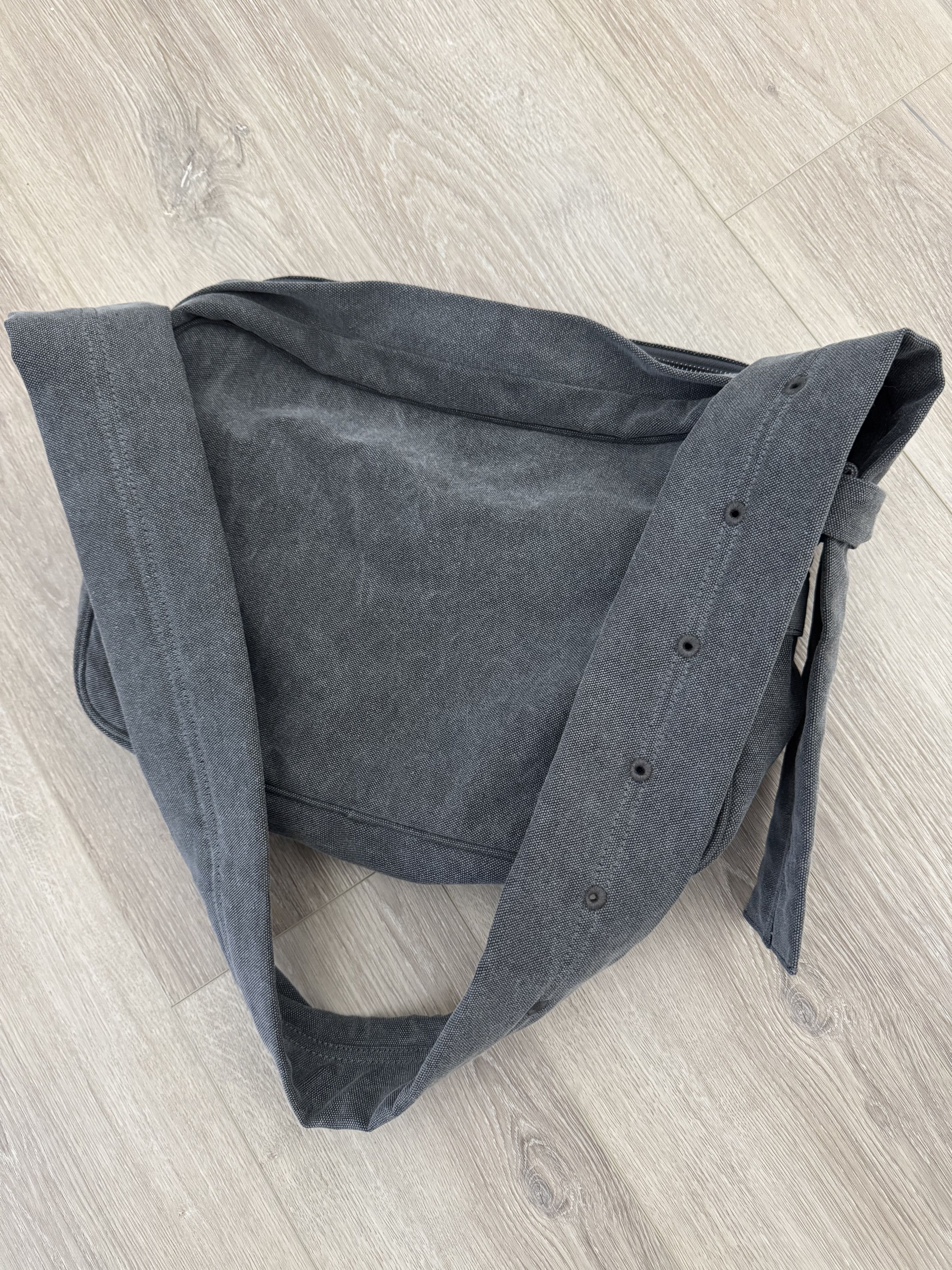 Solid Homme Solid Homme Gray Canvas Washed Crossbody Bag Size ONE SIZE - 4 Thumbnail