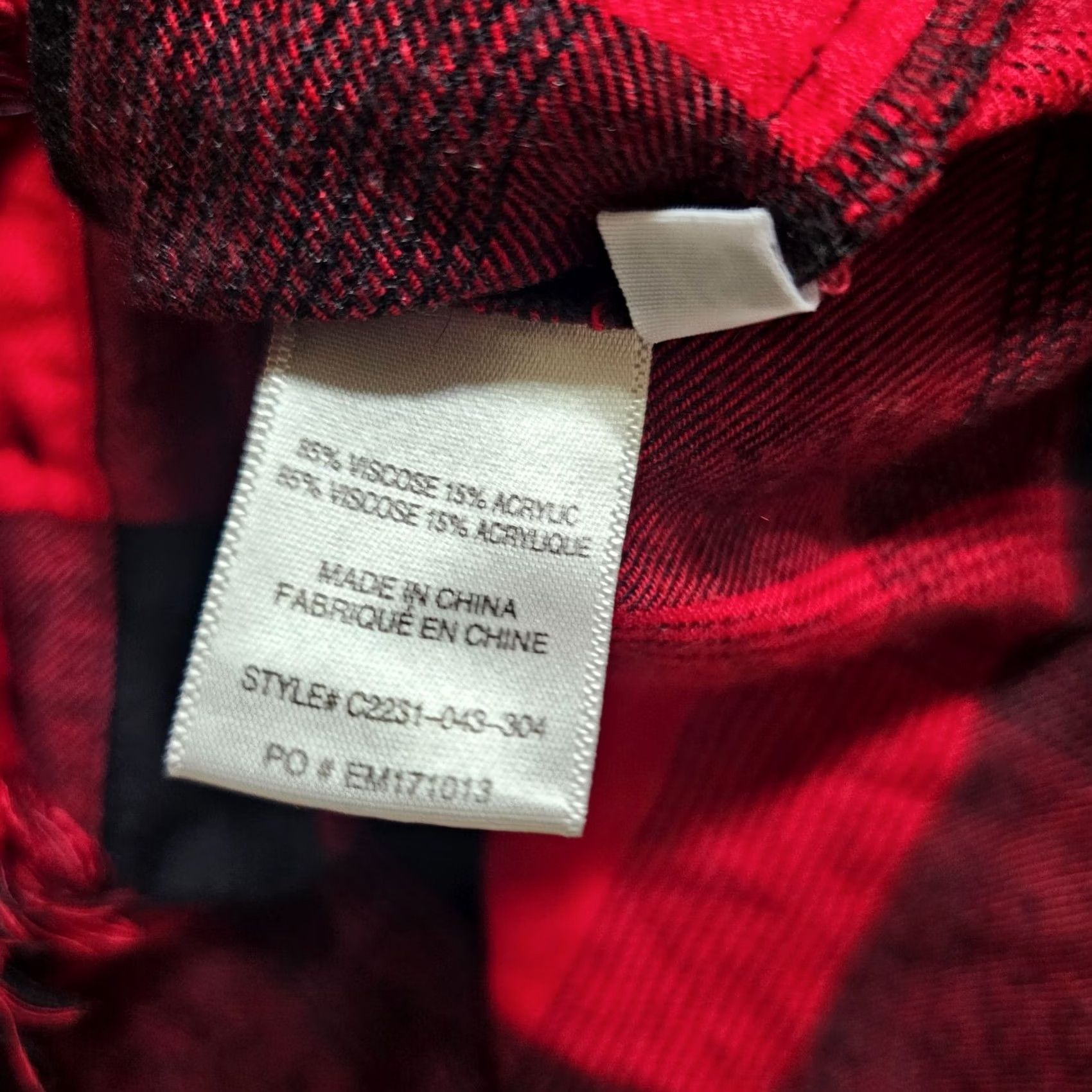 Vintage Cloth & Stone Top Shirt Women XS Red Black Flannel Buffalo Check Plaid Raw Hem Button Front Casual Sleeve | Whitewash? Size XS / US 0-2 / IT 36-38 - 7 Thumbnail