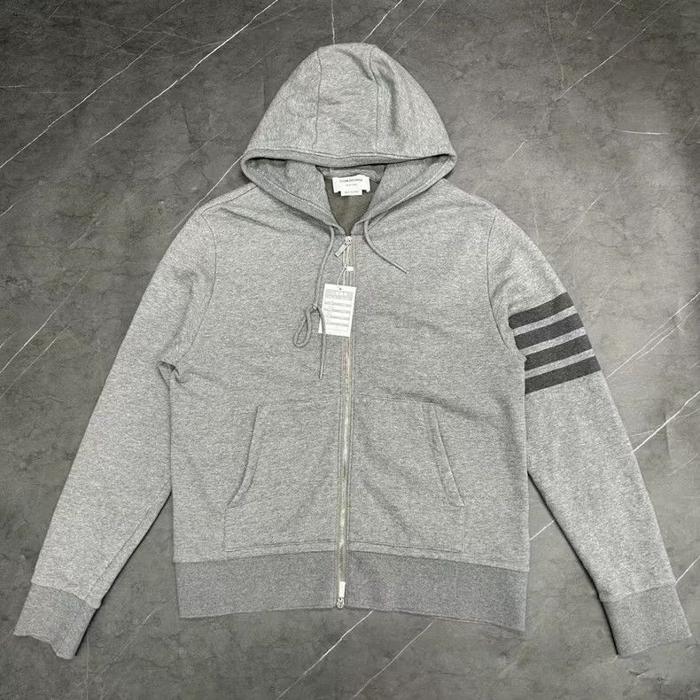 Thom Browne Thom browne Gray four-bar zipper jacket 2504-Nextarrow Size US XL / EU 56 / 4 - 1 Thumbnail