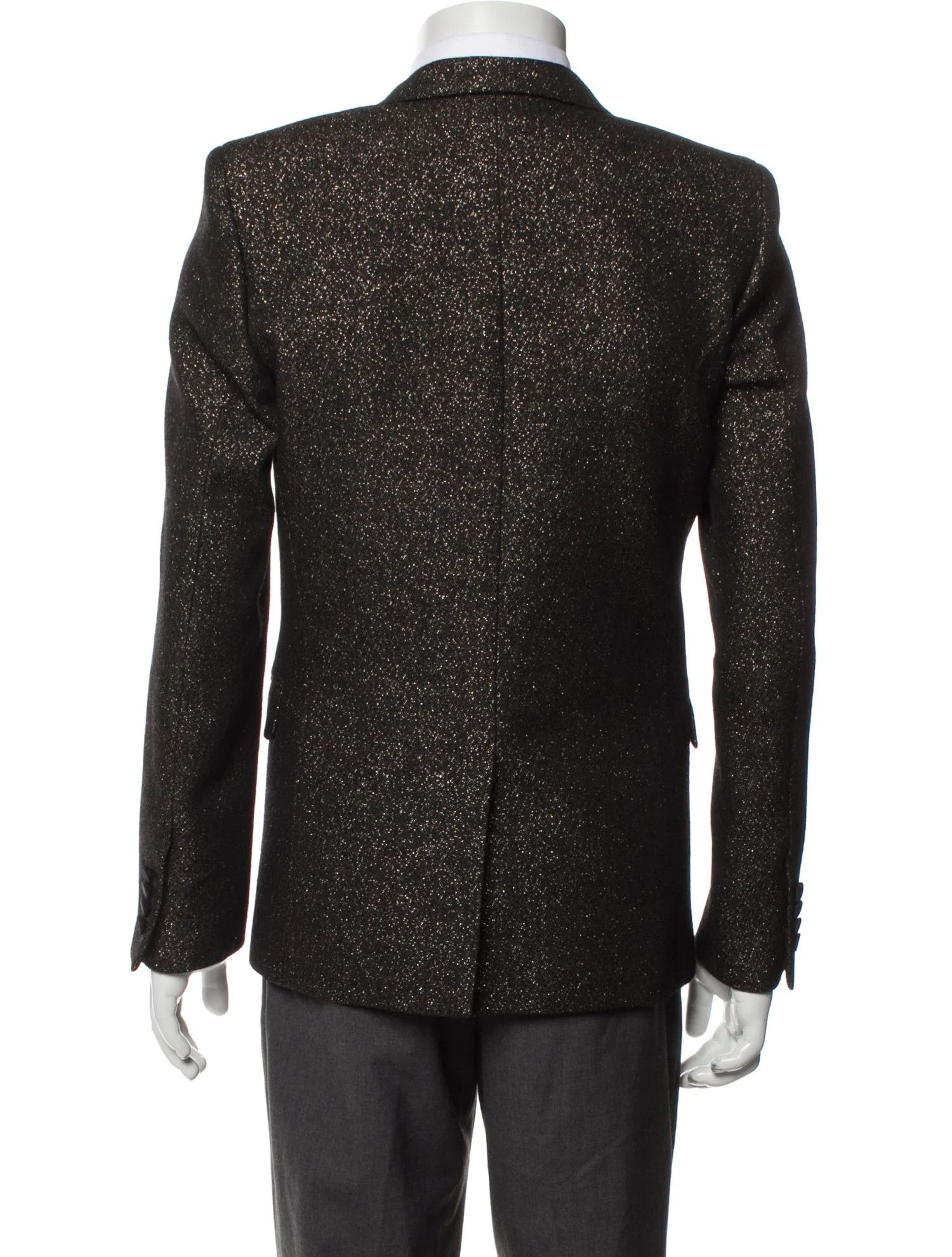 Saint Laurent Paris 2014 Black and Gold Blazer Size 36R - 3 Thumbnail