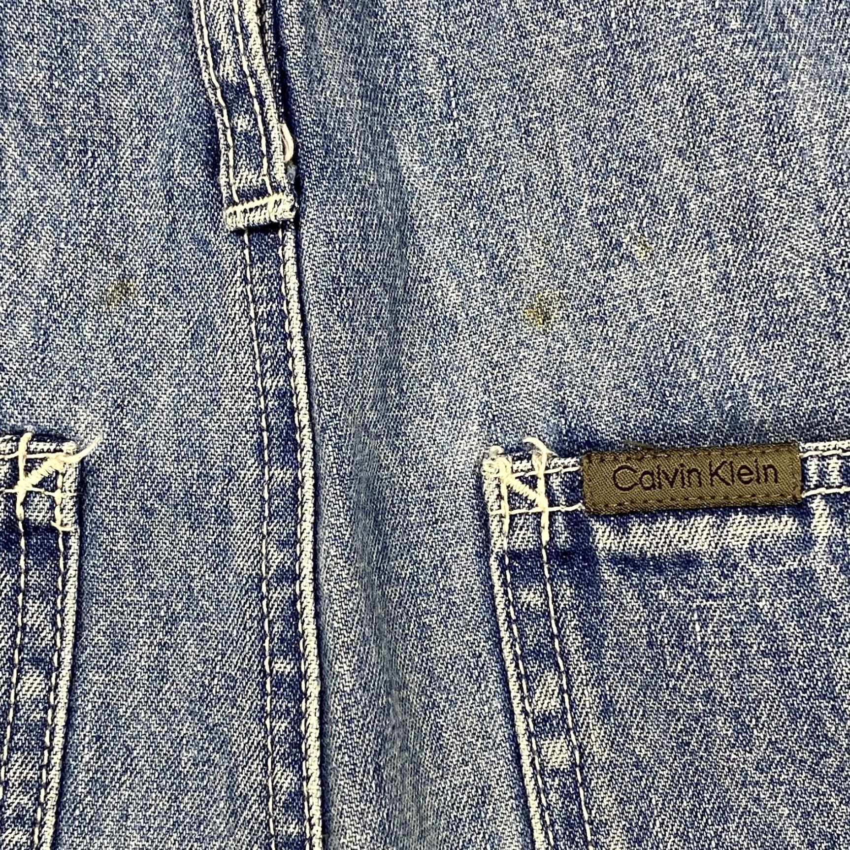 Calvin Klein VINTAGE 90S Y2K CALVIN KLEIN DENIM OVERALLS DUNGAREES GRUNGE SURF SKATE SZ M BLUE Size US 34 / EU 50 - 8 Thumbnail